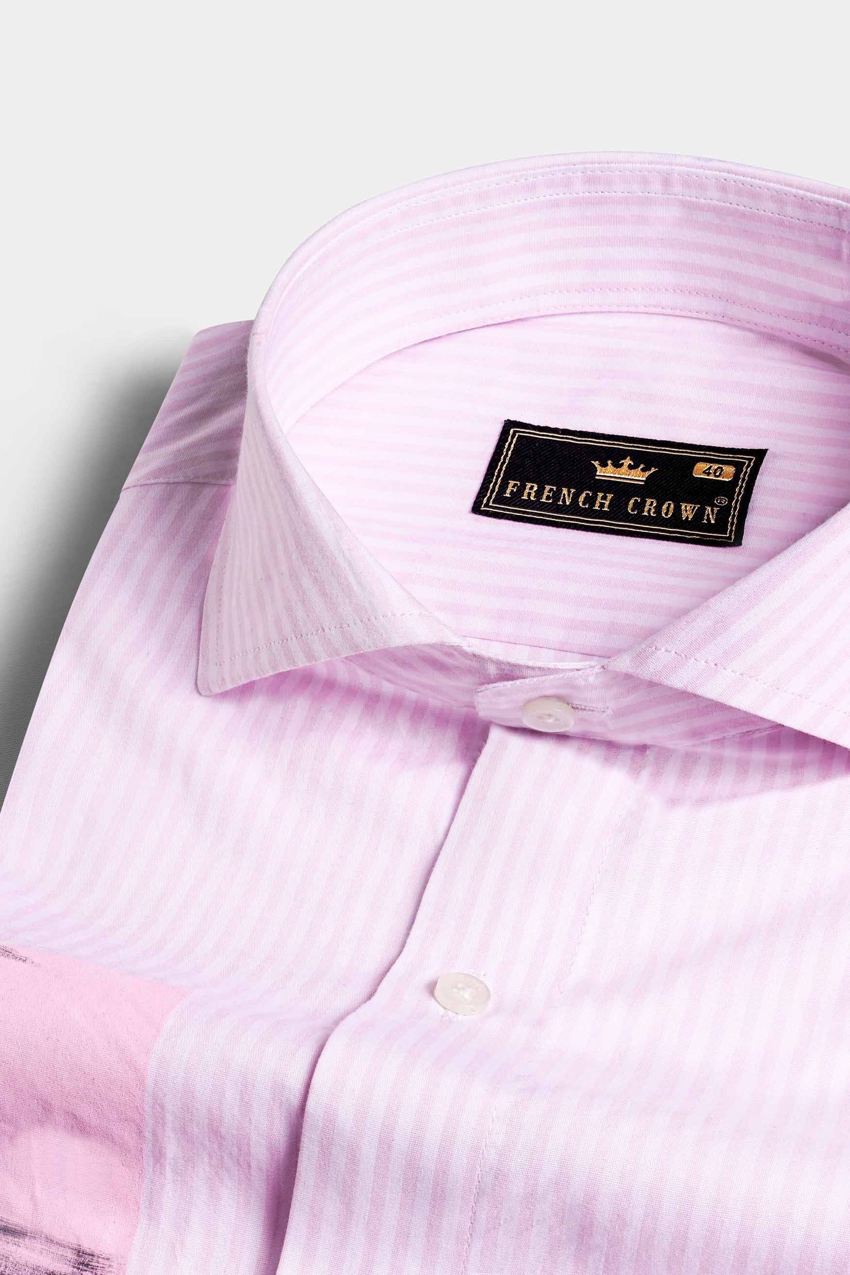 Languid Pink and White Pin-Striped with Hand Painted Premium Cotton Designer Shirt 6339-CA-ART-38, 6339-CA-ART-H-38, 6339-CA-ART-39, 6339-CA-ART-H-39, 6339-CA-ART-40, 6339-CA-ART-H-40, 6339-CA-ART-42, 6339-CA-ART-H-42, 6339-CA-ART-44, 6339-CA-ART-H-44, 6339-CA-ART-46, 6339-CA-ART-H-46, 6339-CA-ART-48, 6339-CA-ART-H-48, 6339-CA-ART-50, 6339-CA-ART-H-50, 6339-CA-ART-52, 6339-CA-ART-H-52