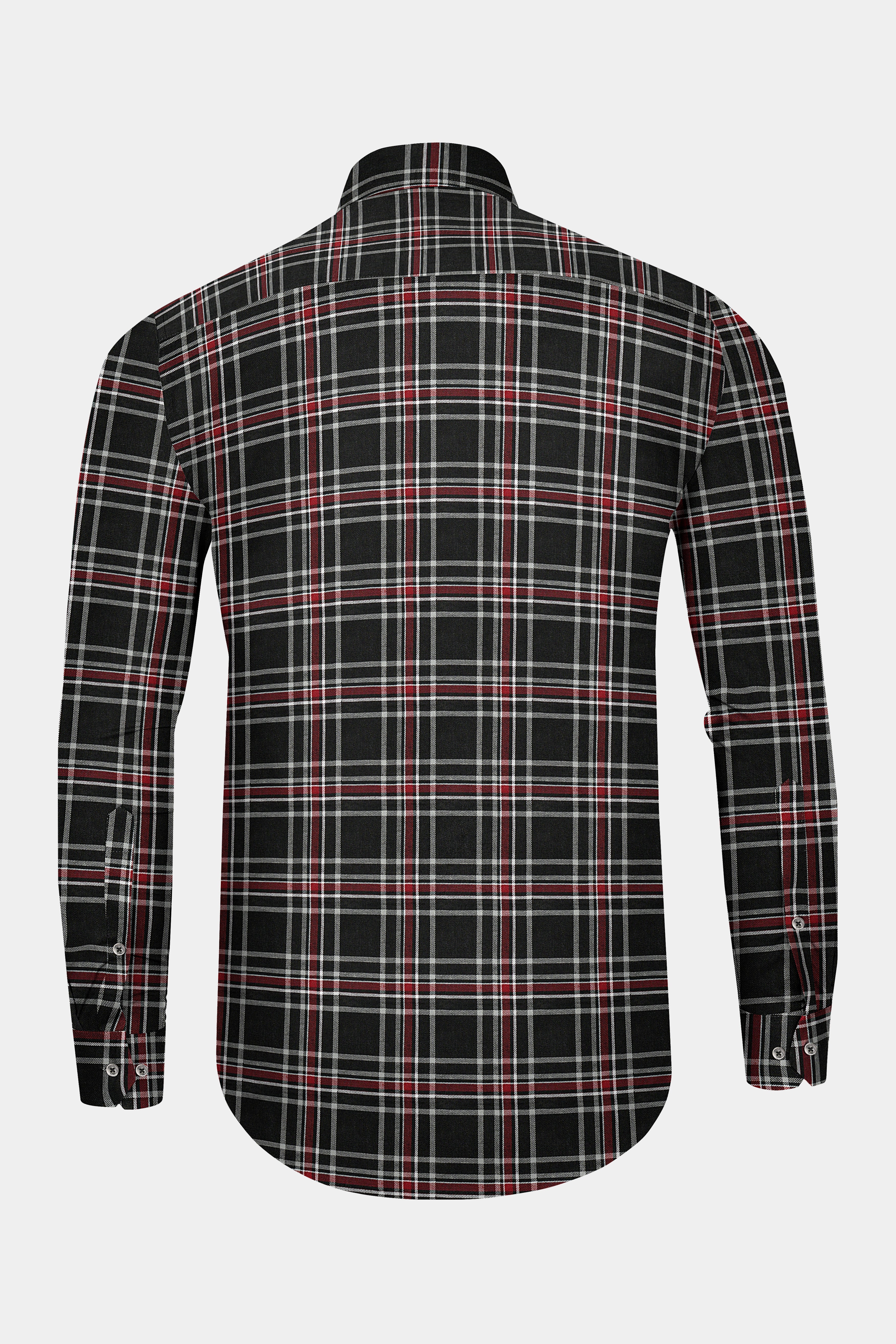 Jade Black Twill Plaid Premium Cotton Shirt