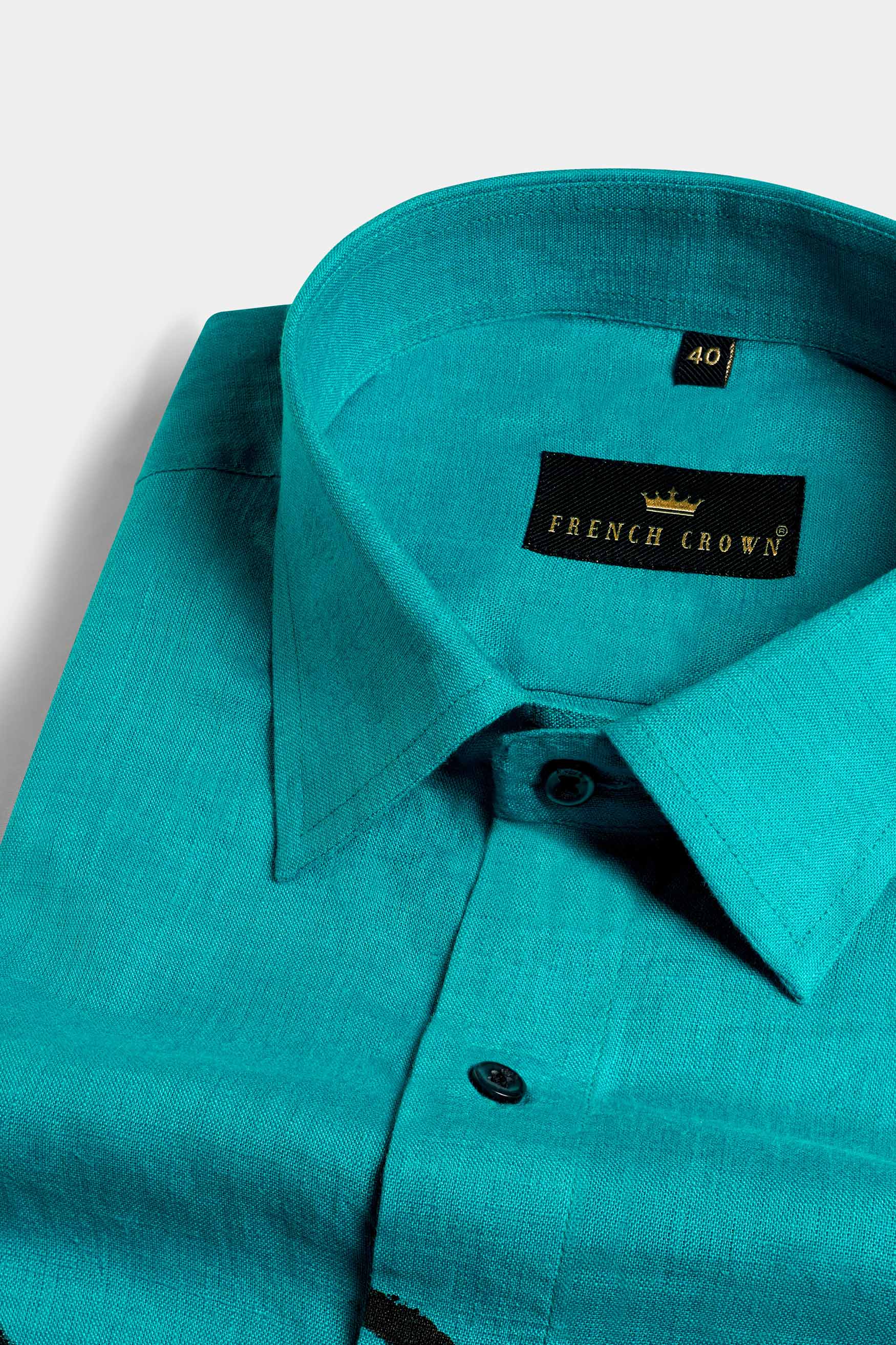 Turquoise Blue Hand Painted Luxurious Linen Designer Shirt 6430-BLK-ART-38, 6430-BLK-ART-H-38, 6430-BLK-ART-39, 6430-BLK-ART-H-39, 6430-BLK-ART-40, 6430-BLK-ART-H-40, 6430-BLK-ART-42, 6430-BLK-ART-H-42, 6430-BLK-ART-44, 6430-BLK-ART-H-44, 6430-BLK-ART-46, 6430-BLK-ART-H-46, 6430-BLK-ART-48, 6430-BLK-ART-H-48, 6430-BLK-ART-50, 6430-BLK-ART-H-50, 6430-BLK-ART-52, 6430-BLK-ART-H-52