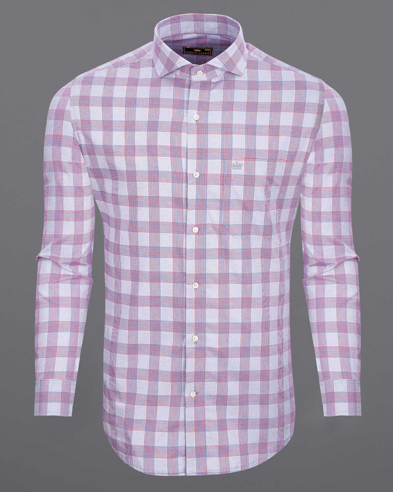 Periwinkle Plaid Houndstooth Shirt