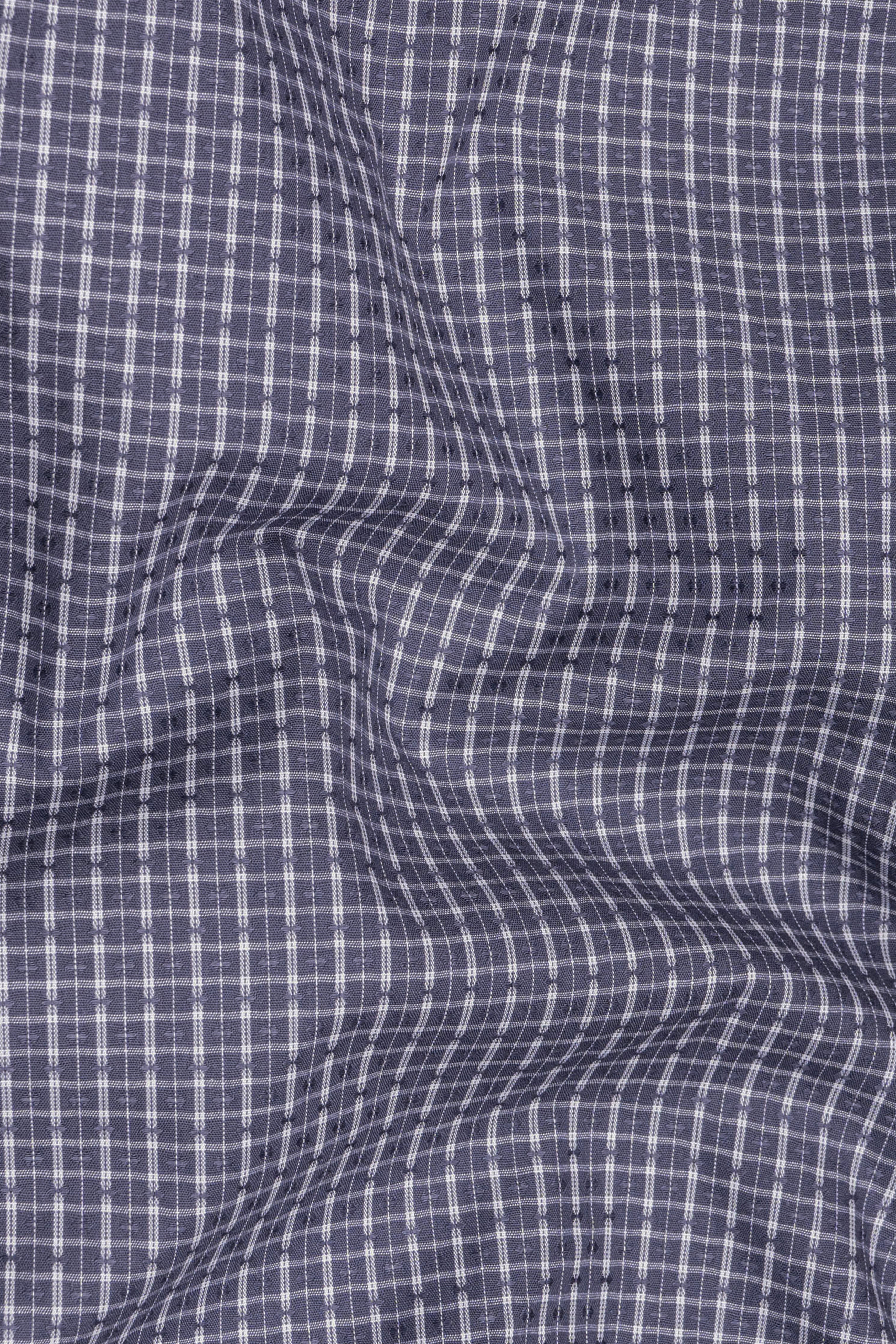 Mountain Mist Checkered Dobby Textured Premium Giza Cotton Shirt
