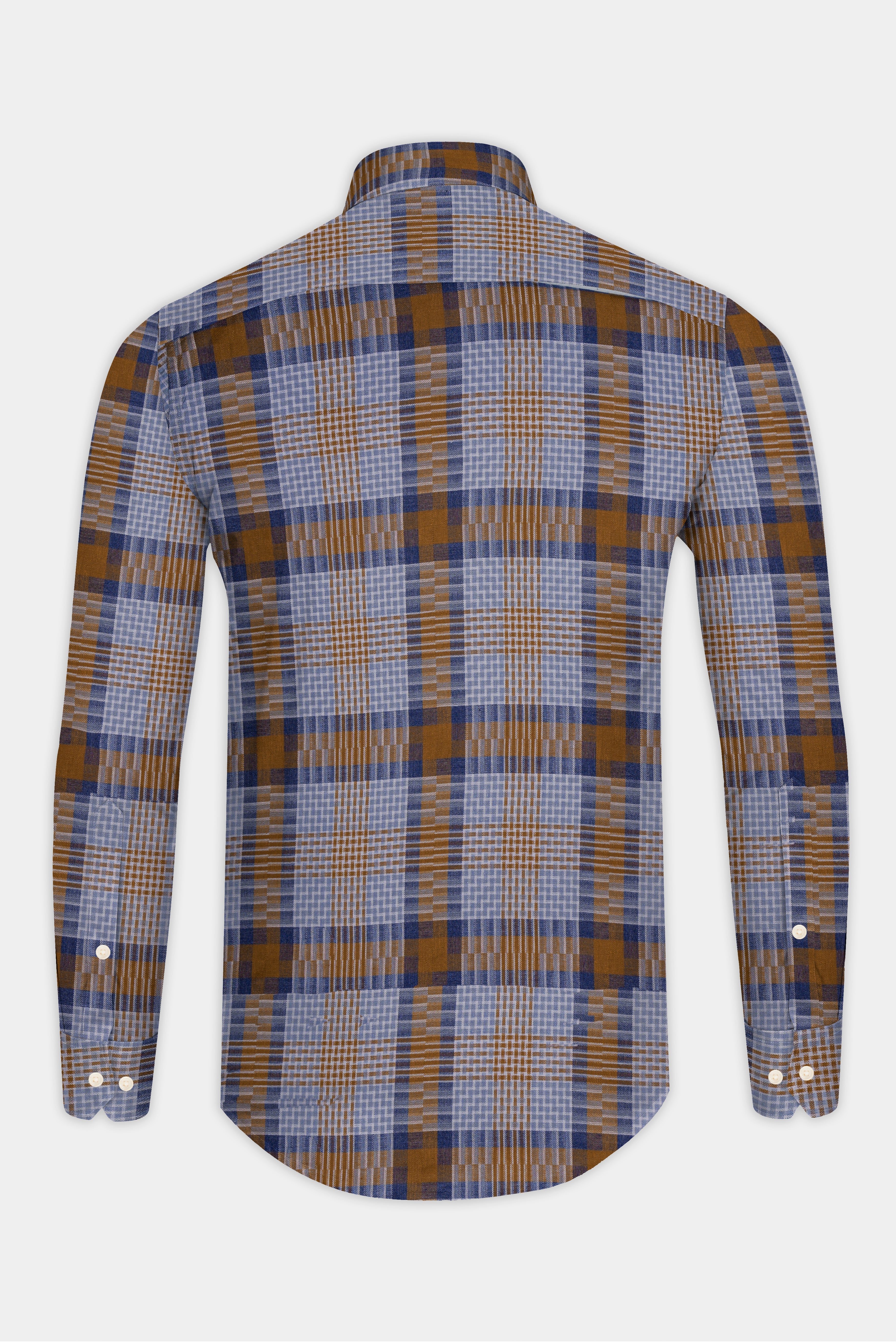 Cape Palliser with Dusk Blue Twill Plaid Premium Cotton Shirt