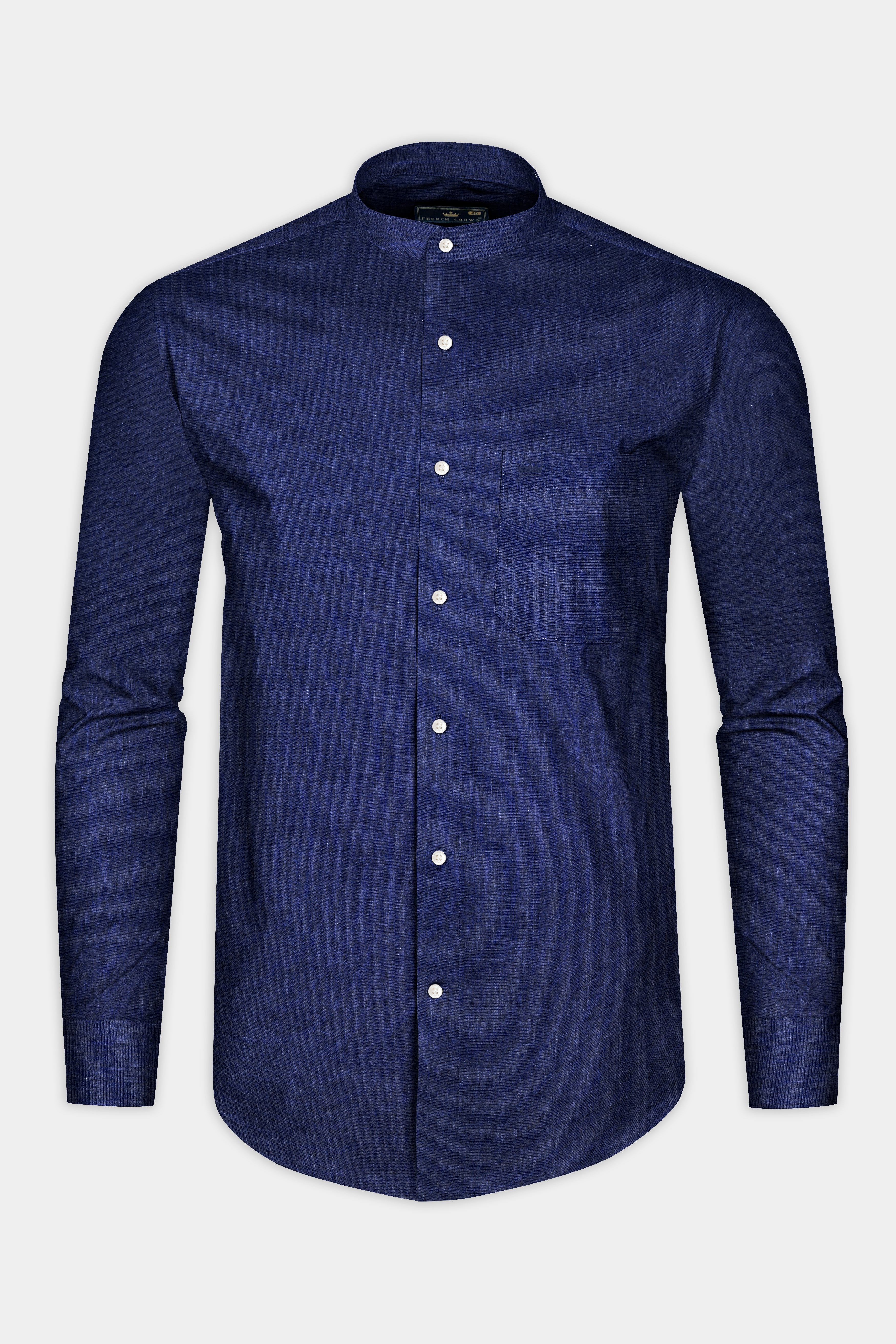 Cloud Burst Blue Luxurious Linen Shirt