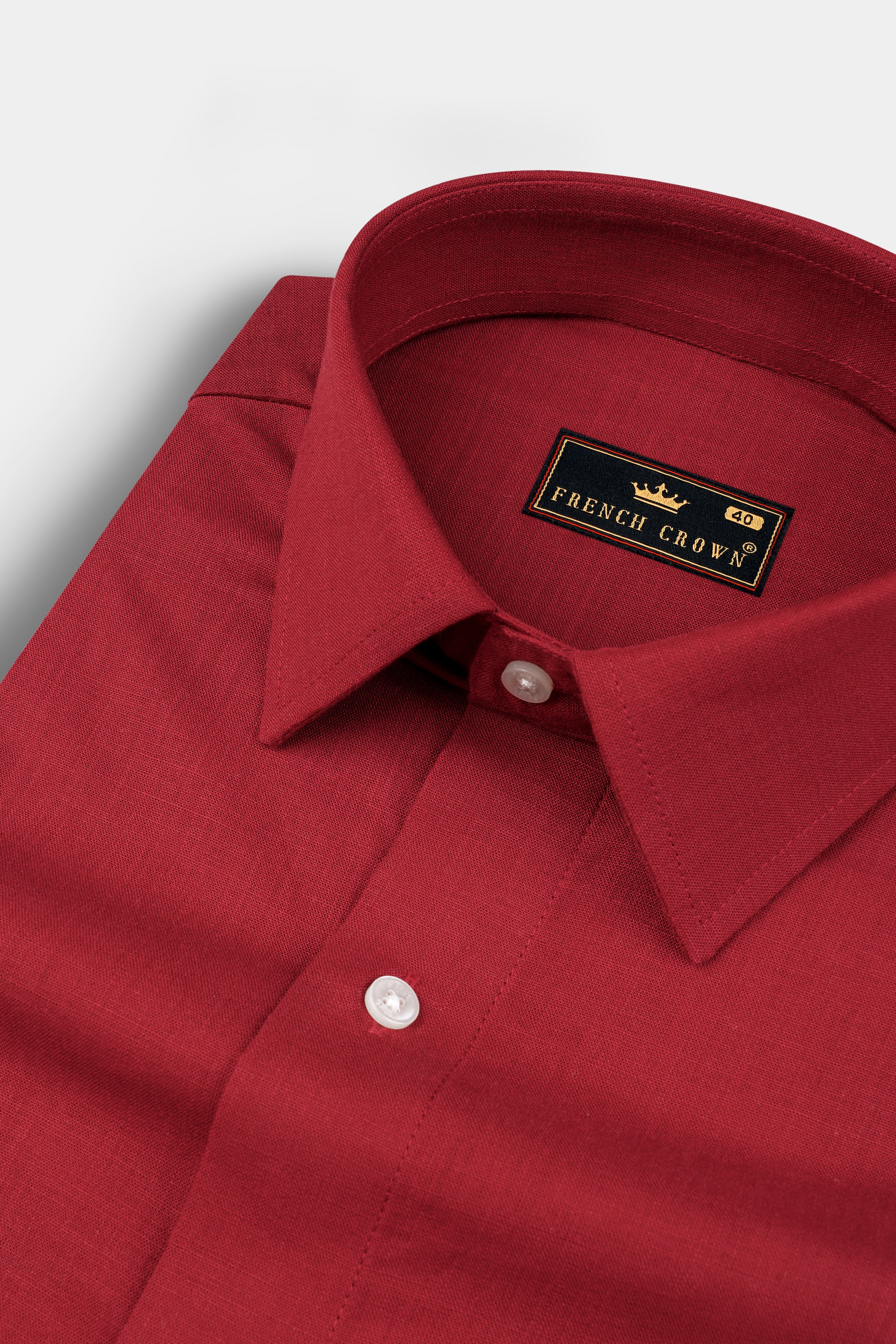 Old Brick Red Heavyweight Luxurious Linen Shirt