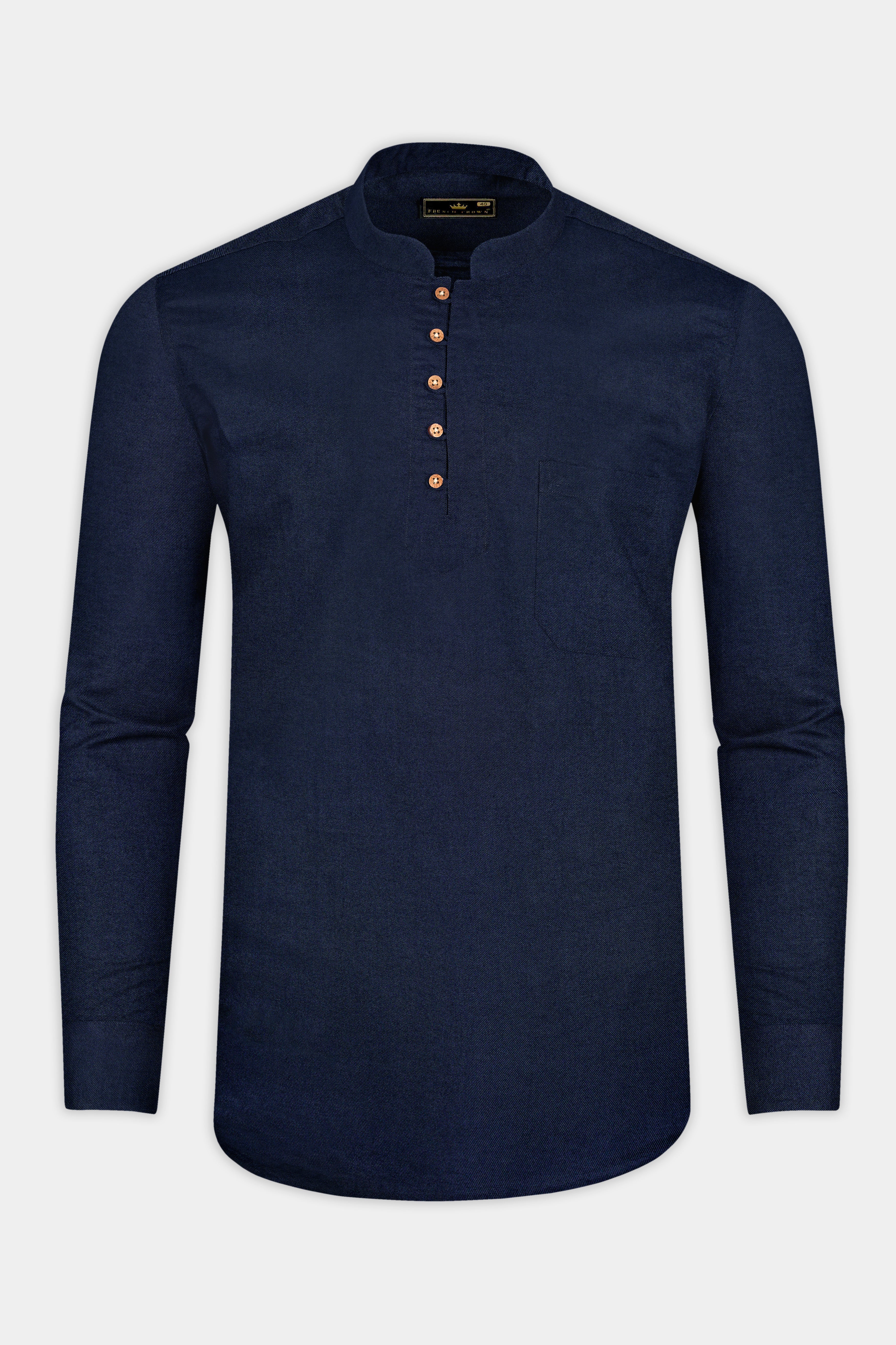 Haiti Blue Premium Tencel Kurta Shirt