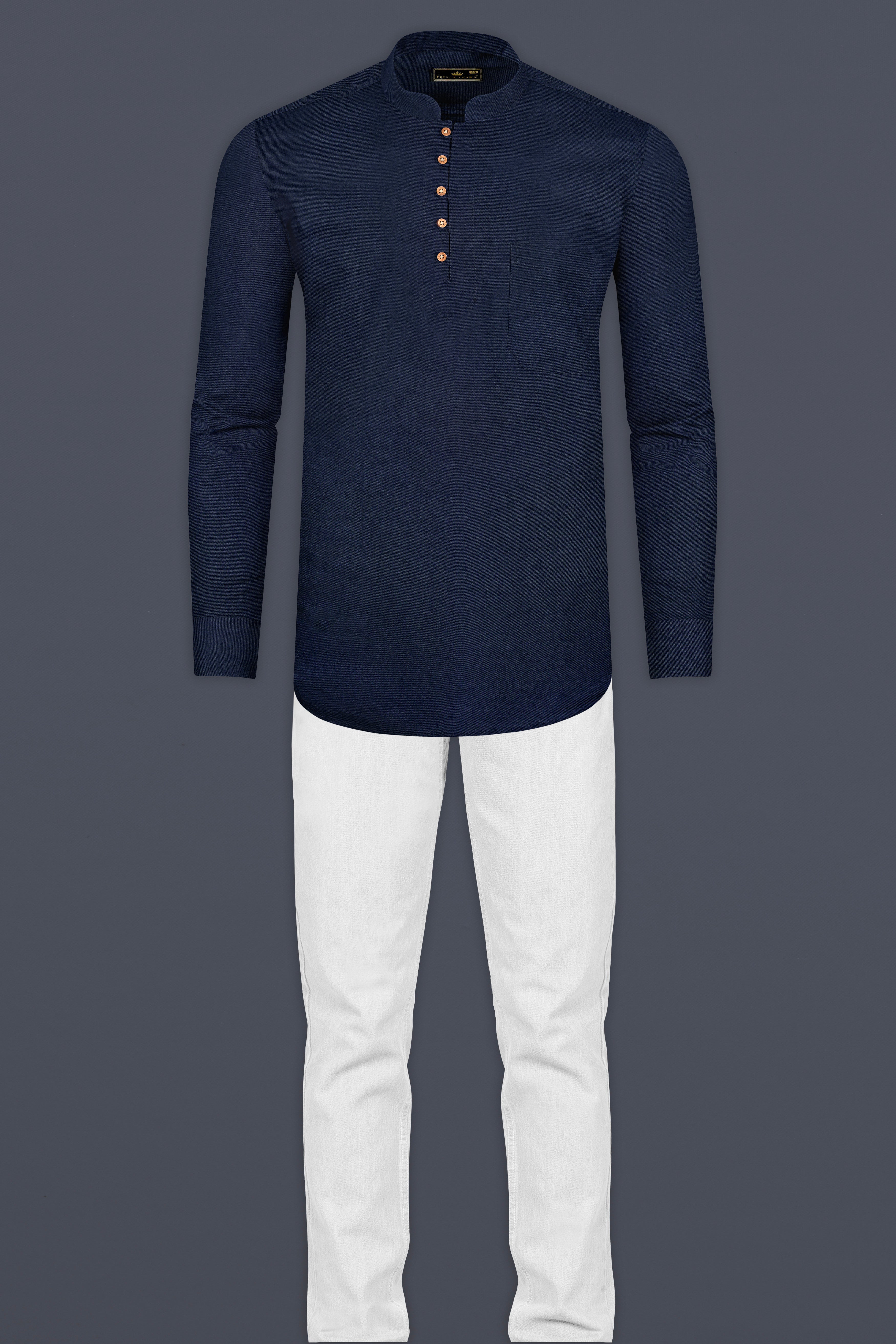 Haiti Blue Premium Tencel Kurta Shirt