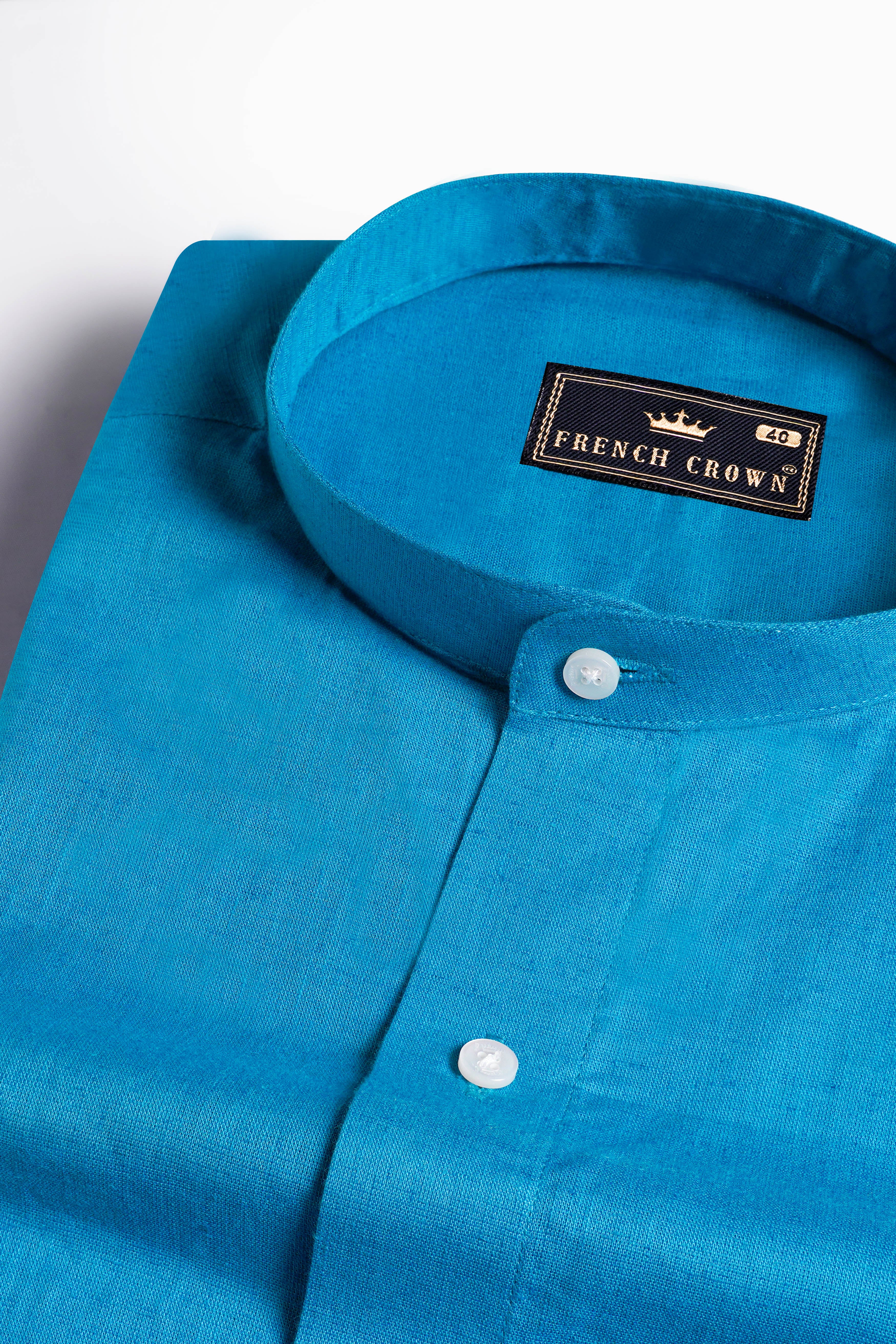 Cerulean Blue Hand Painted Luxurious Linen Designer Shirt 6648-M-ART-38, 6648-M-ART-H-38, 6648-M-ART-39, 6648-M-ART-H-39, 6648-M-ART-40, 6648-M-ART-H-40, 6648-M-ART-42, 6648-M-ART-H-42, 6648-M-ART-44, 6648-M-ART-H-44, 6648-M-ART-46, 6648-M-ART-H-46, 6648-M-ART-48, 6648-M-ART-H-48, 6648-M-ART-50, 6648-M-ART-H-50, 6648-M-ART-52, 6648-M-ART-H-52