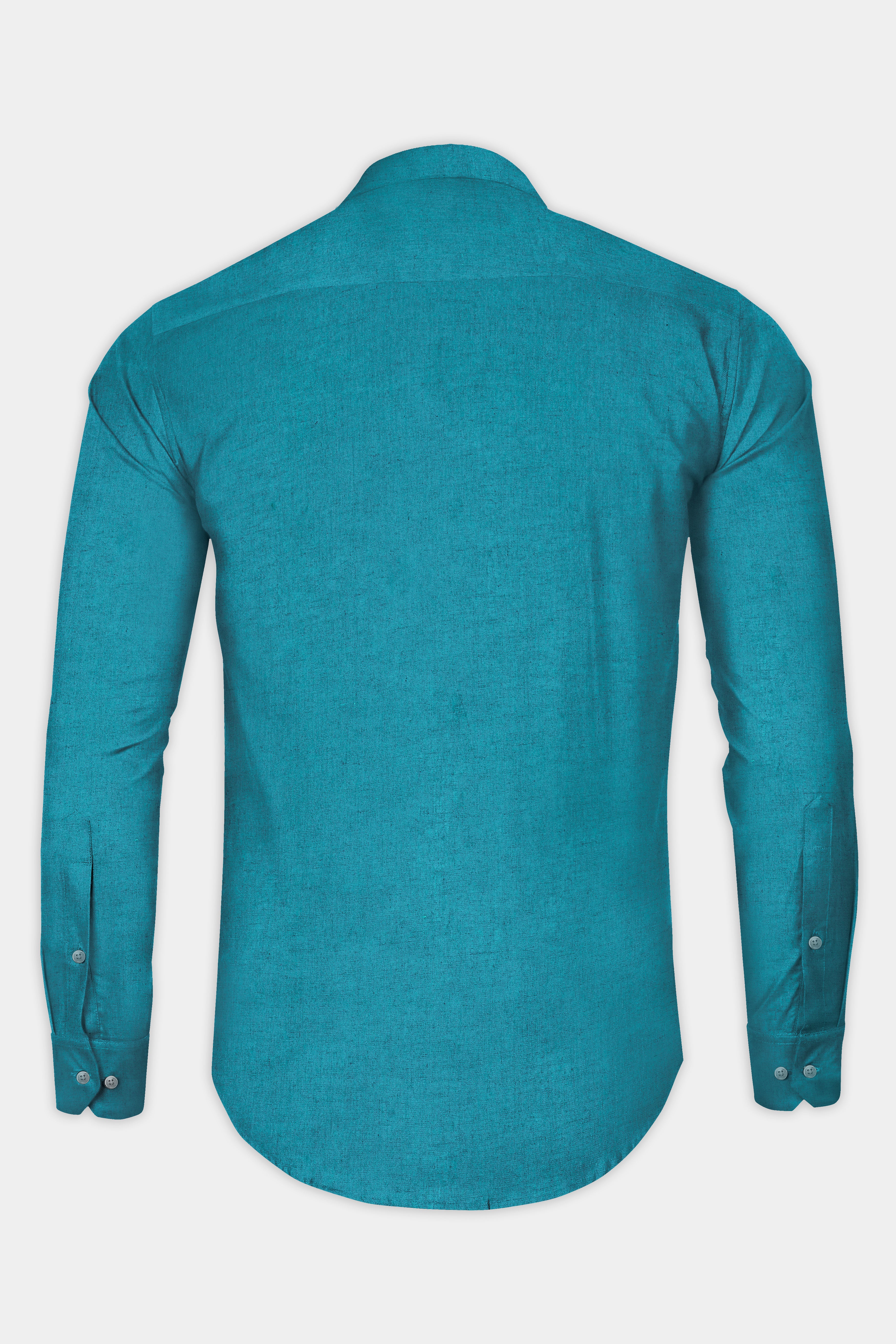 Topaz Aqua Luxurious Linen Shirt