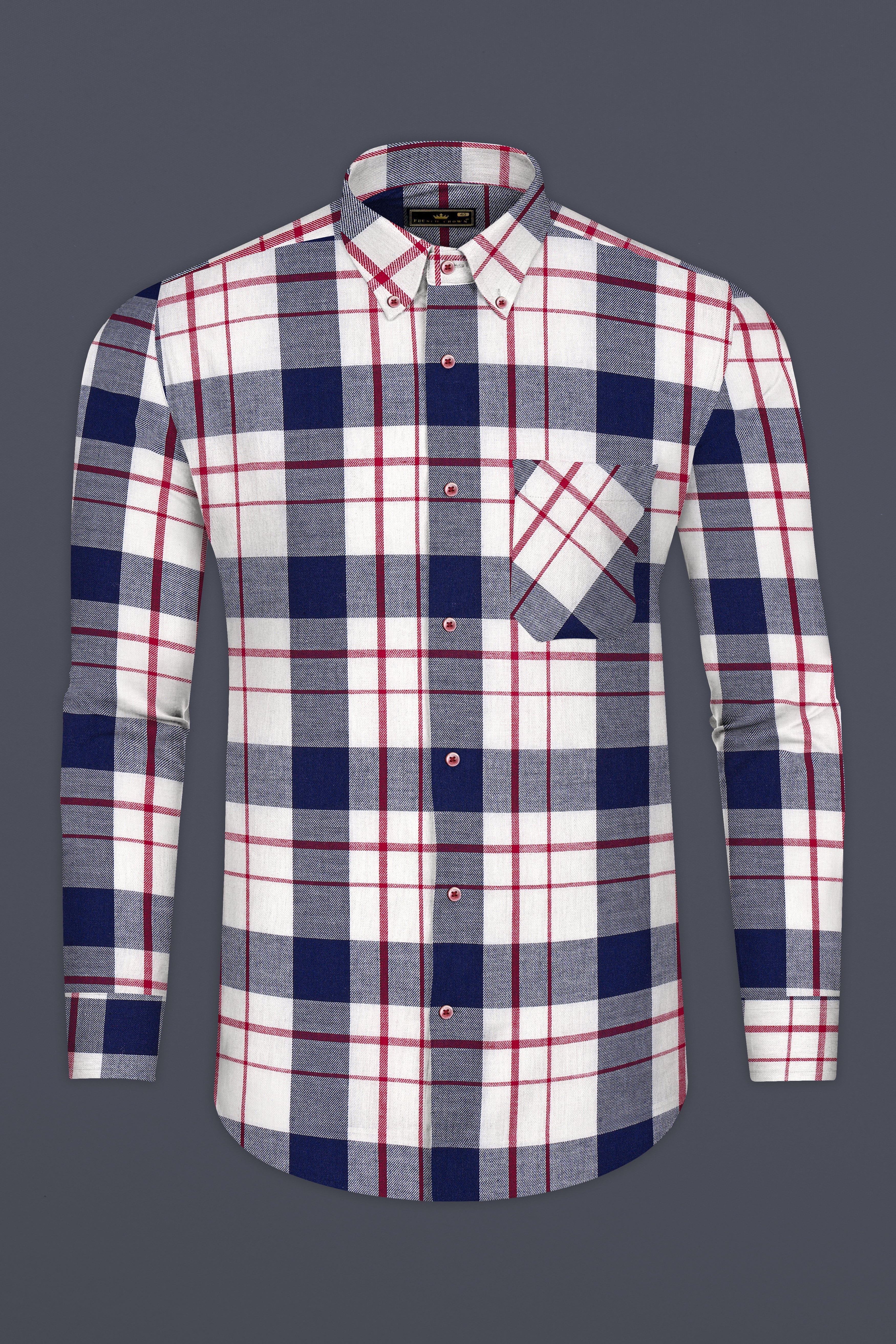 Ebony Clay Twill Plaid Premium Cotton Shirt