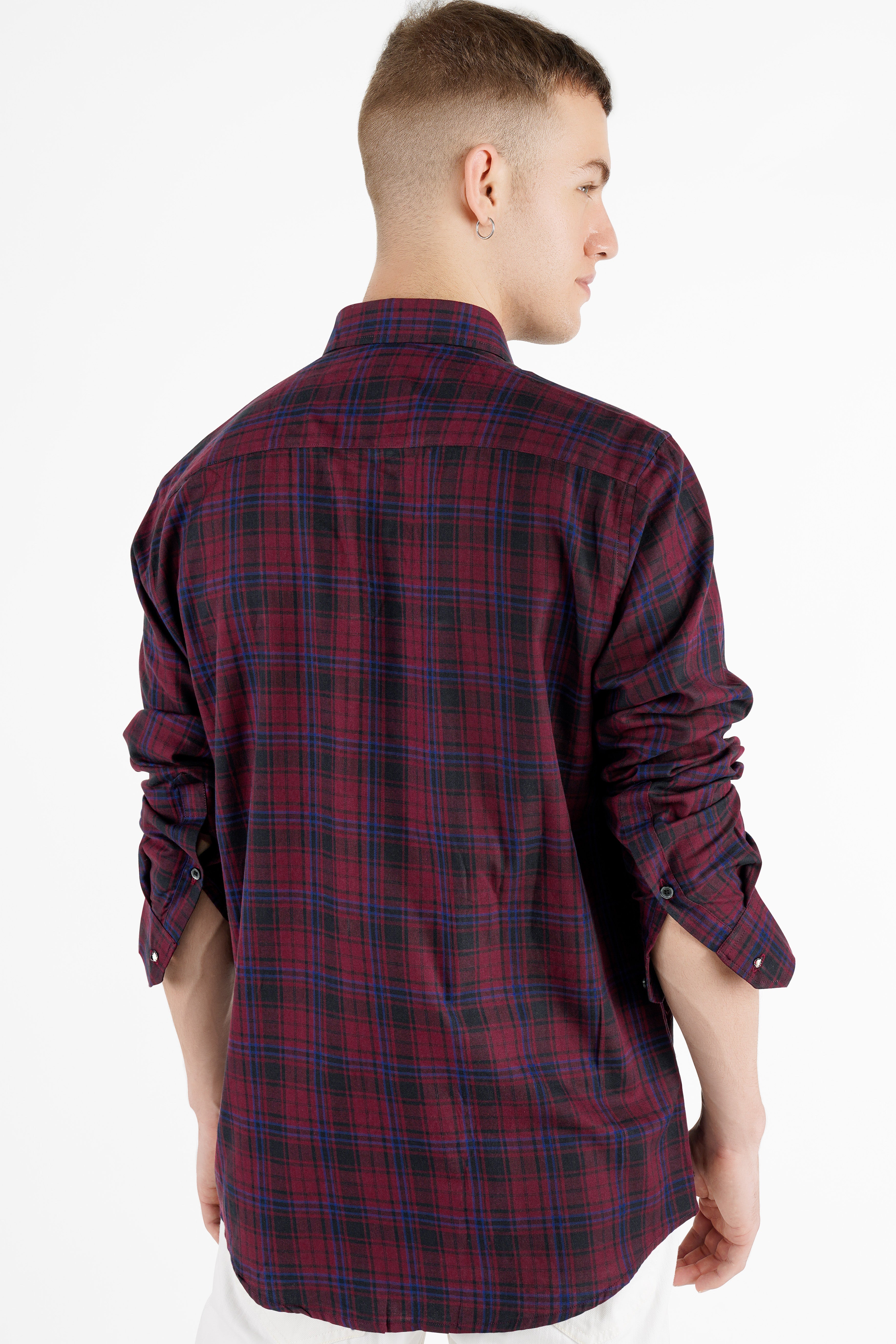 Tawny Port  Twill Plaid Premium Cotton Shirt