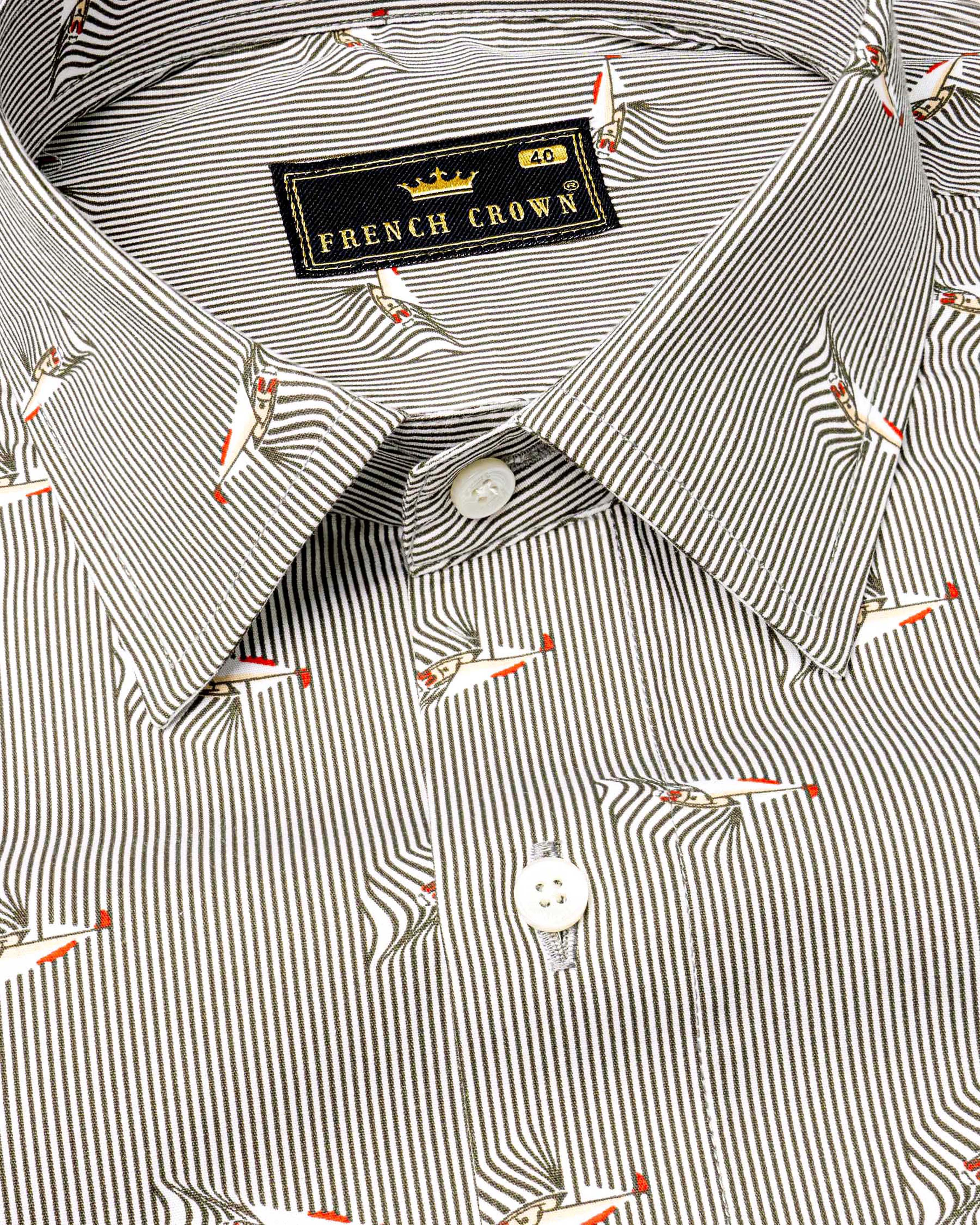 Ash Gray Octopus Printed Premium Cotton Designer Shirt