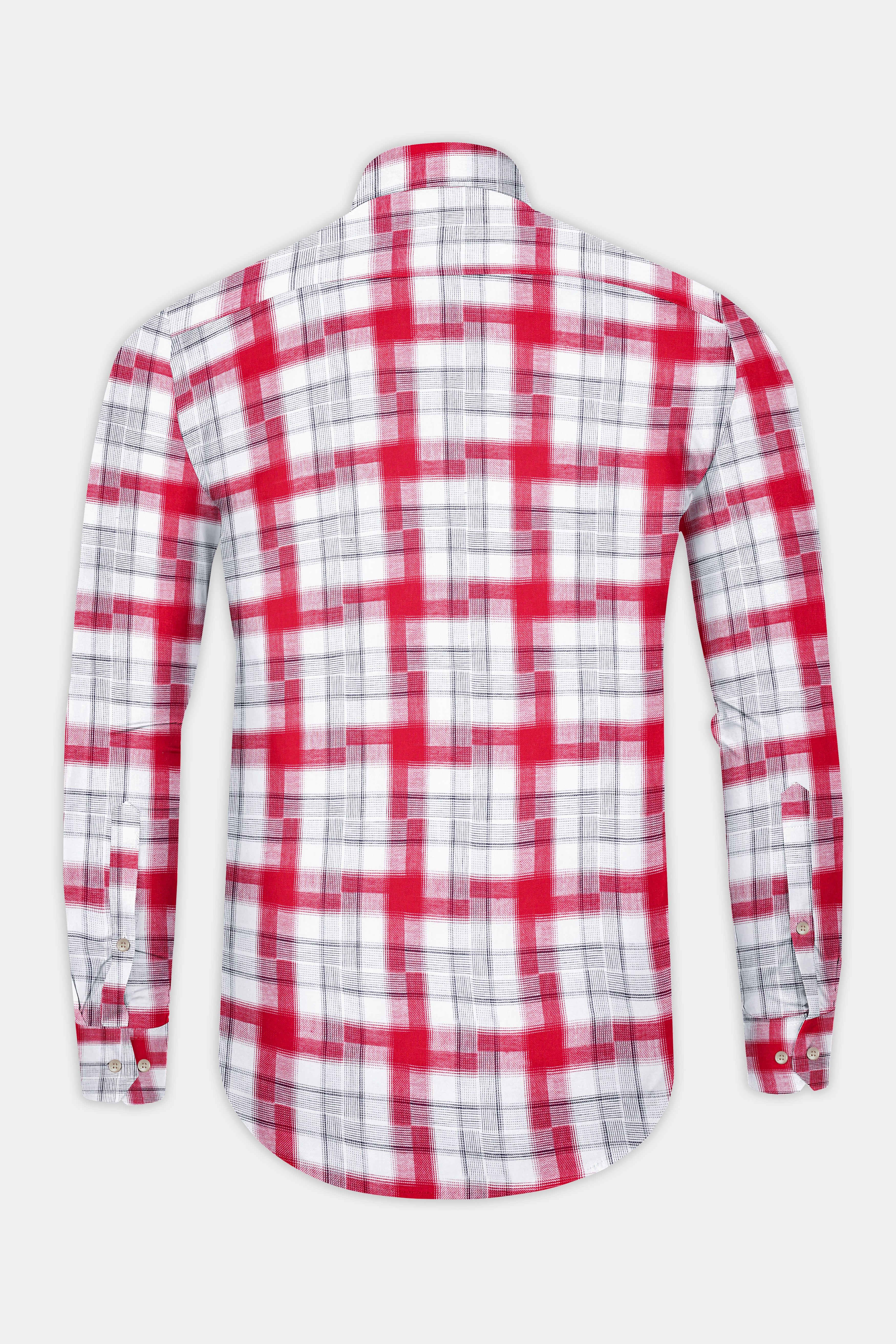 Amaranth Red Plaid Twill Plaid Premium Cotton Shirt