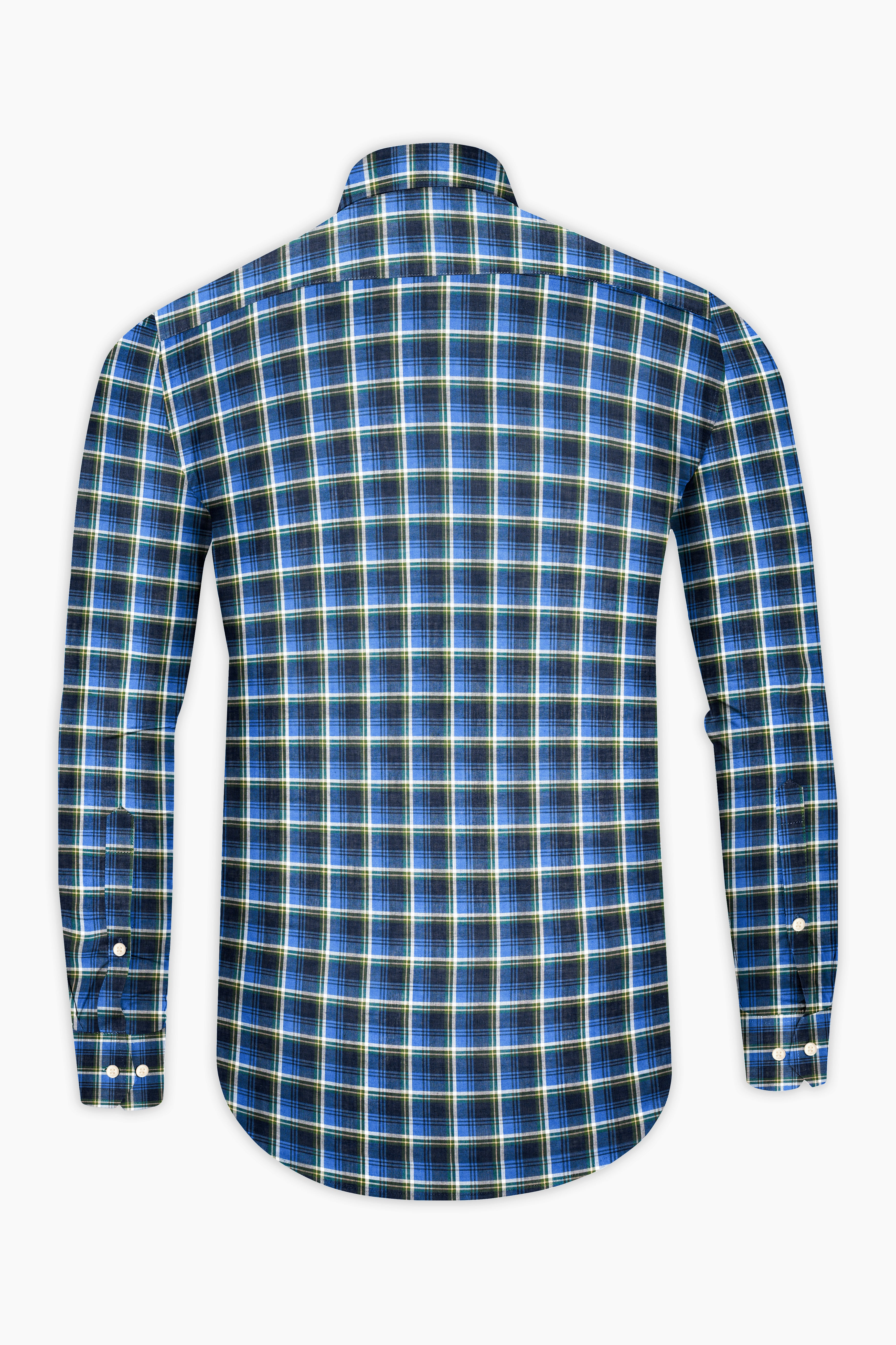 Havelock Blue with Cloud Burst Plaid Premium Cotton Shirt