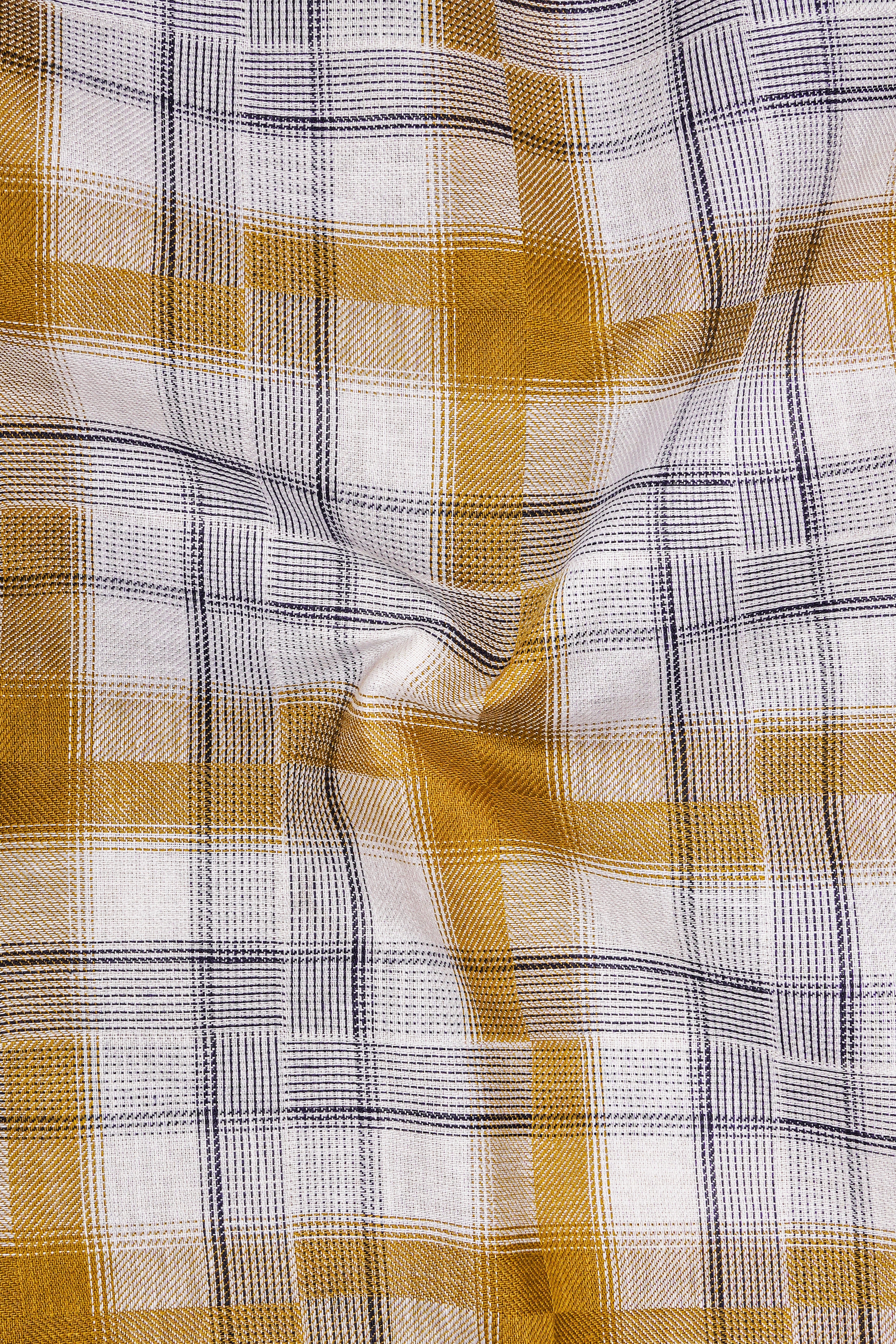 Guitar with Rhino Blue Twill Plaid Premium Cotton Shirt