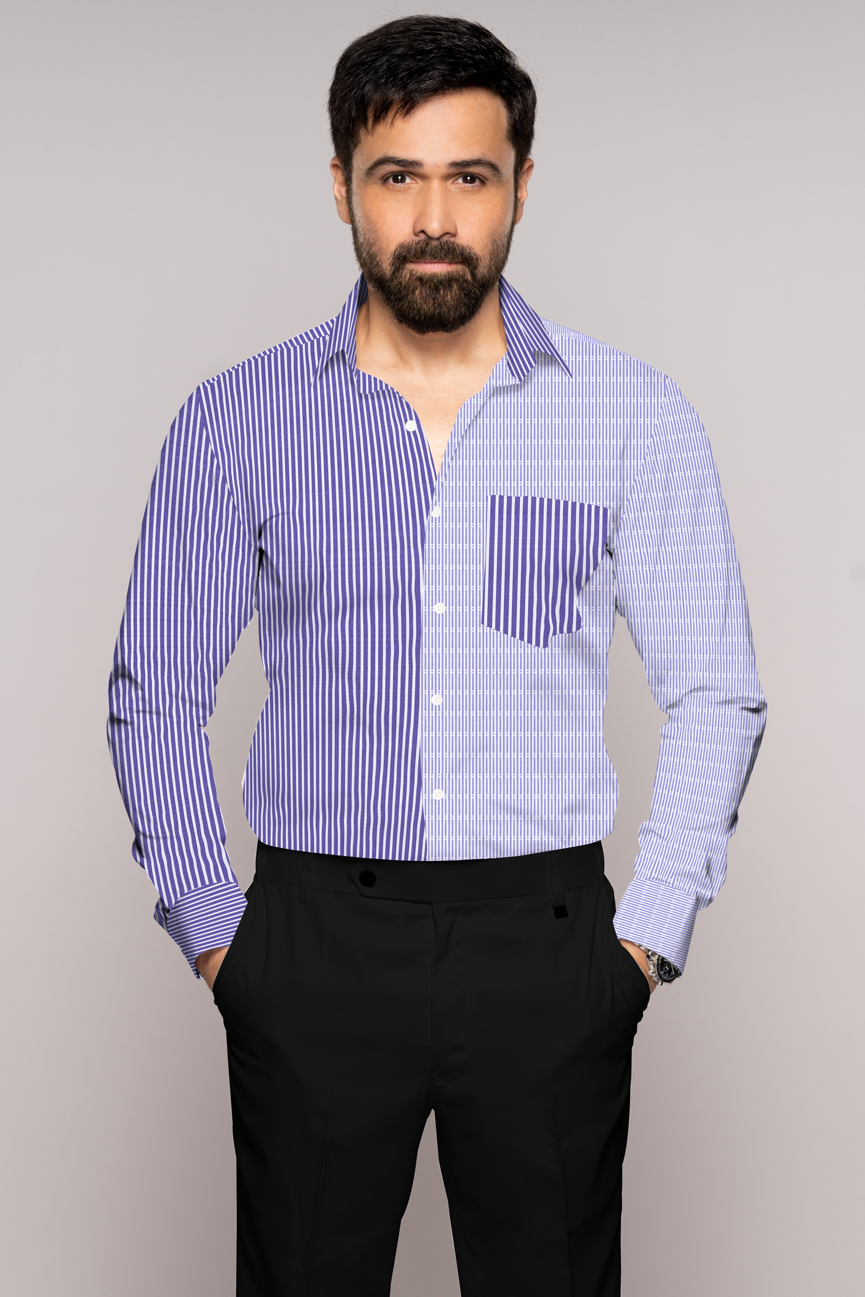 Victoria Blue Striped Premium Cotton Shirt