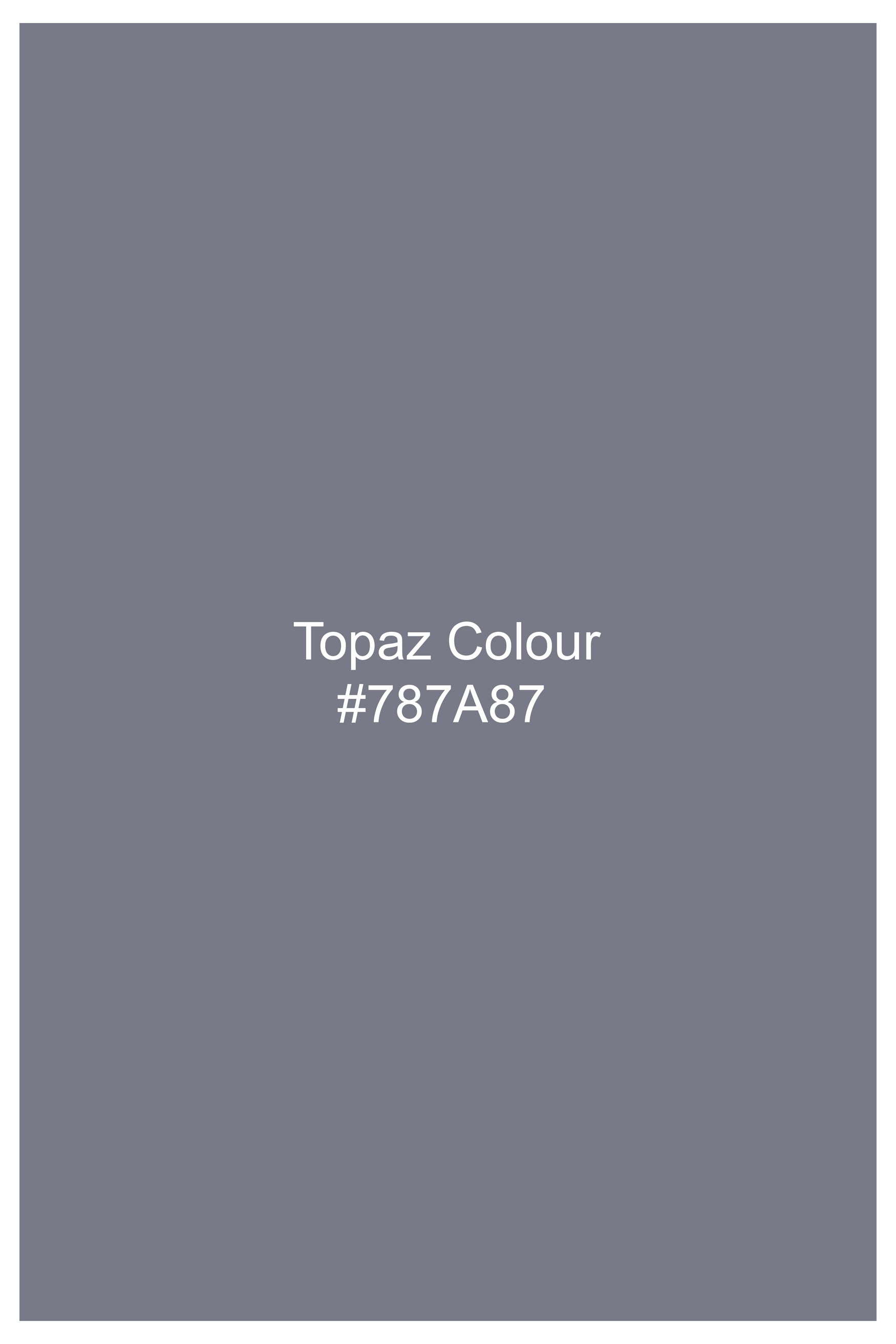 Topaz Gray Geometric Shapes Hand Painted Luxurious Linen Designer Shirt