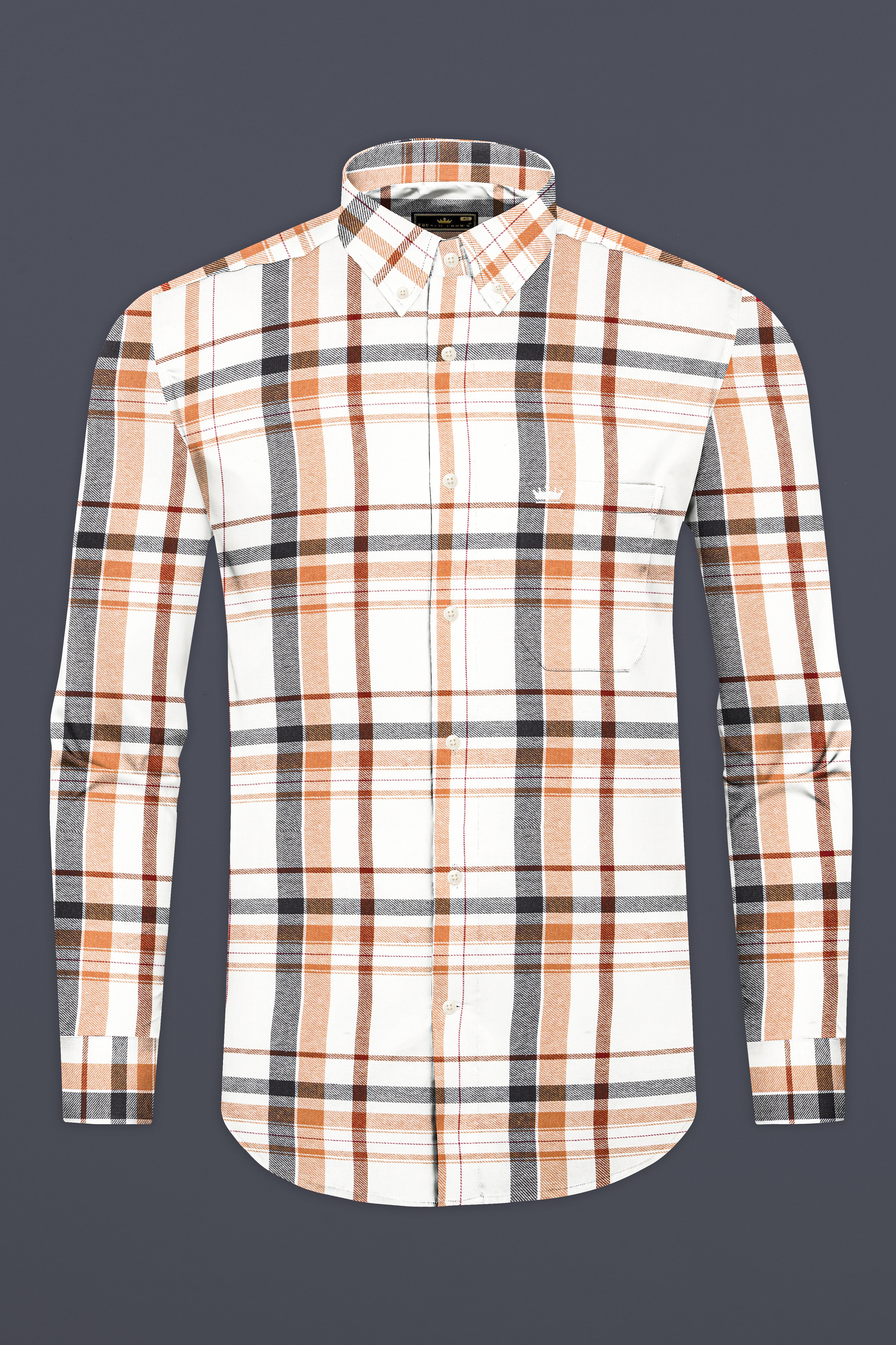 Off White Plaid Premium Tencel Shirt