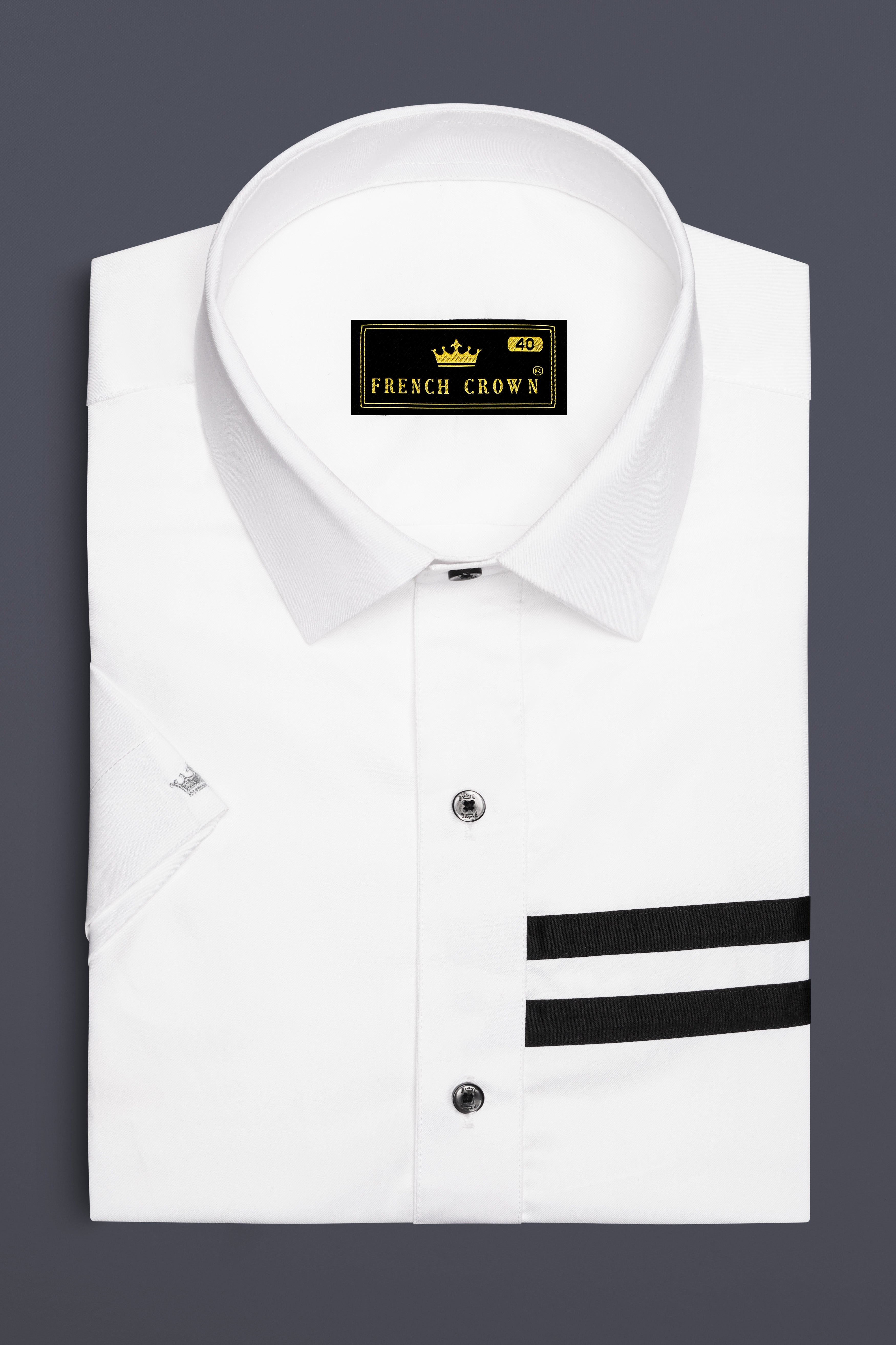 Bright White Subtle Sheen with Black Half Striped Super Soft Premium Cotton Designer Shirt