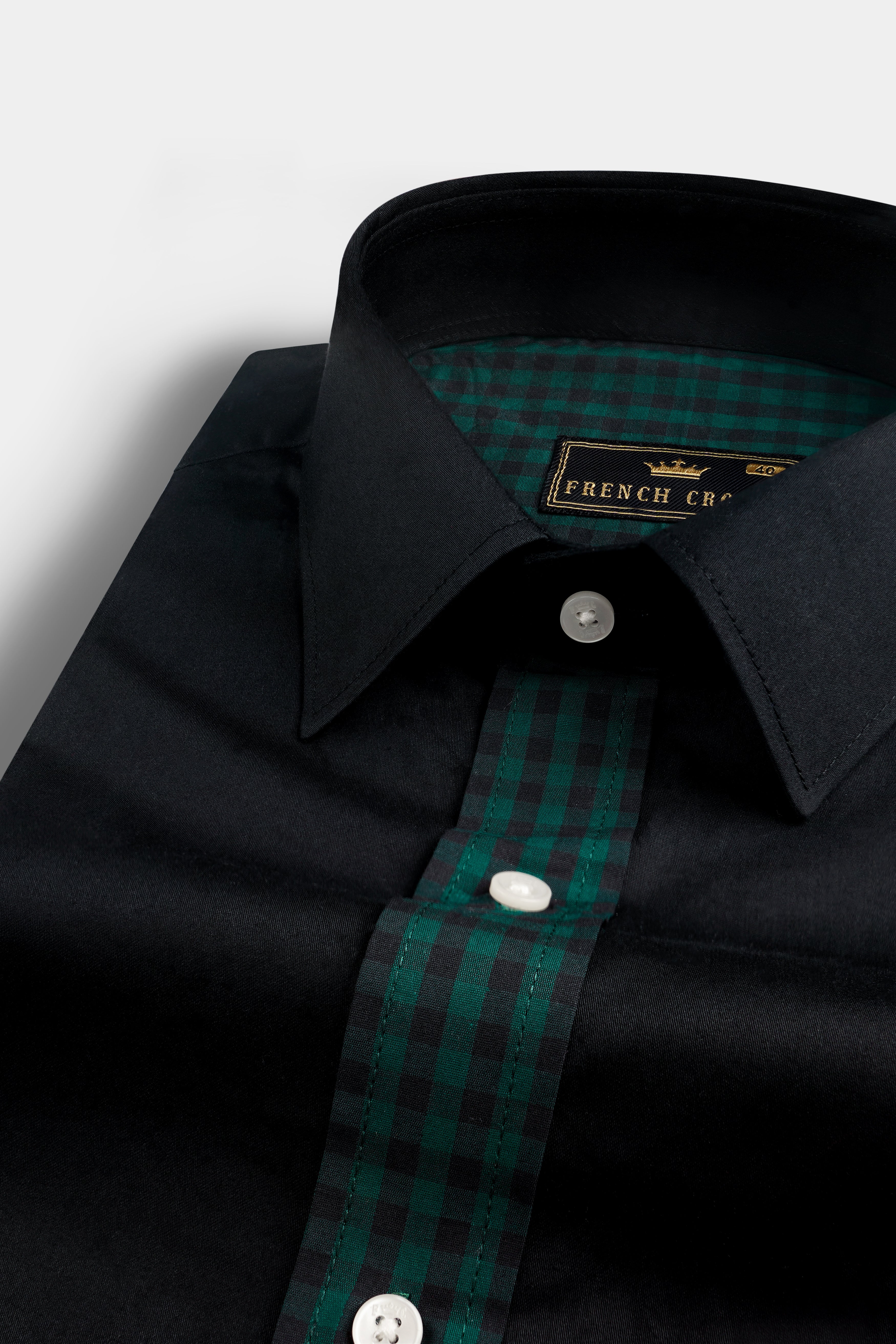 Eden Green and Jade Black Checkered Premium Cotton Shirt