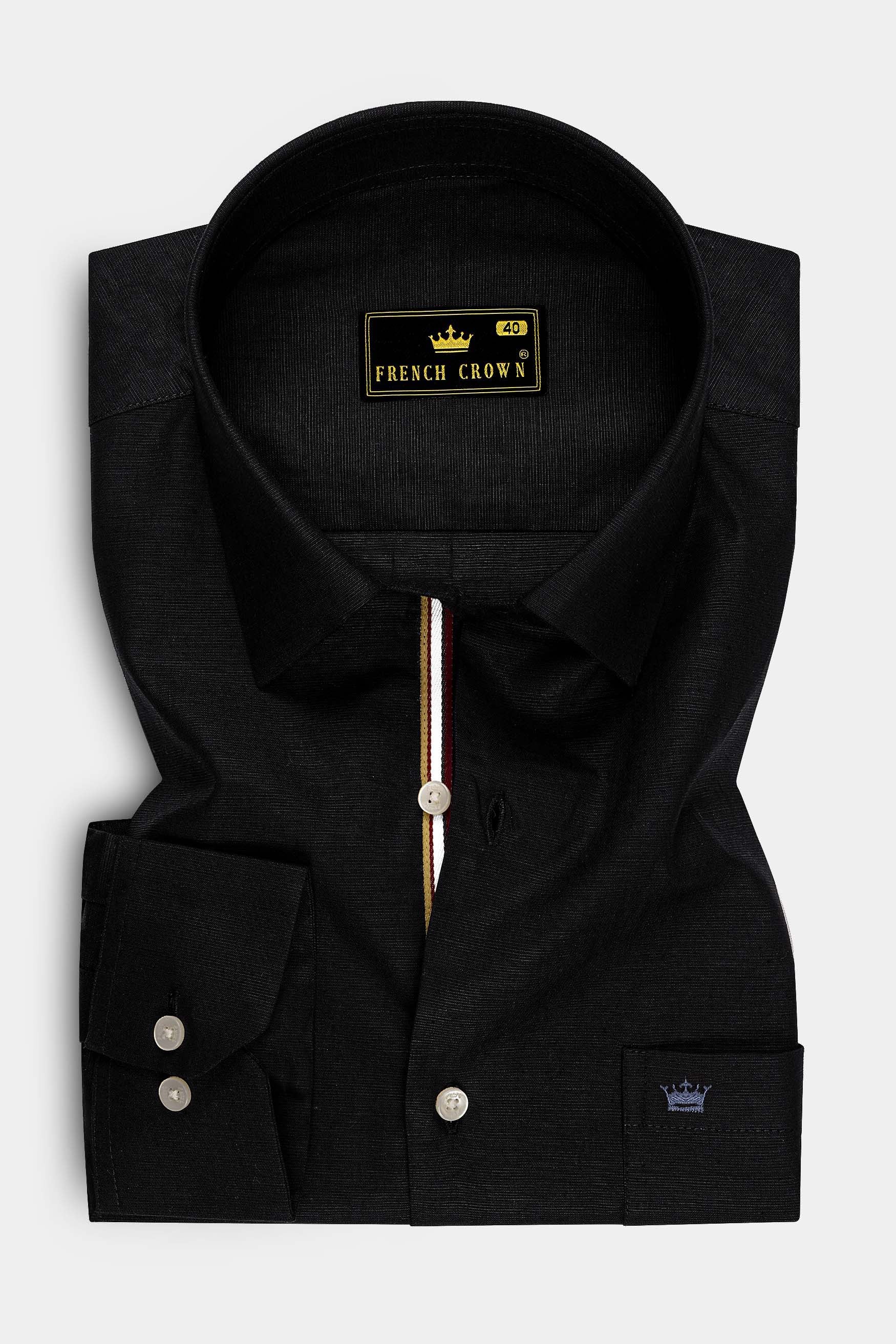 Jet Black Super Soft Luxurious Linen Shirt