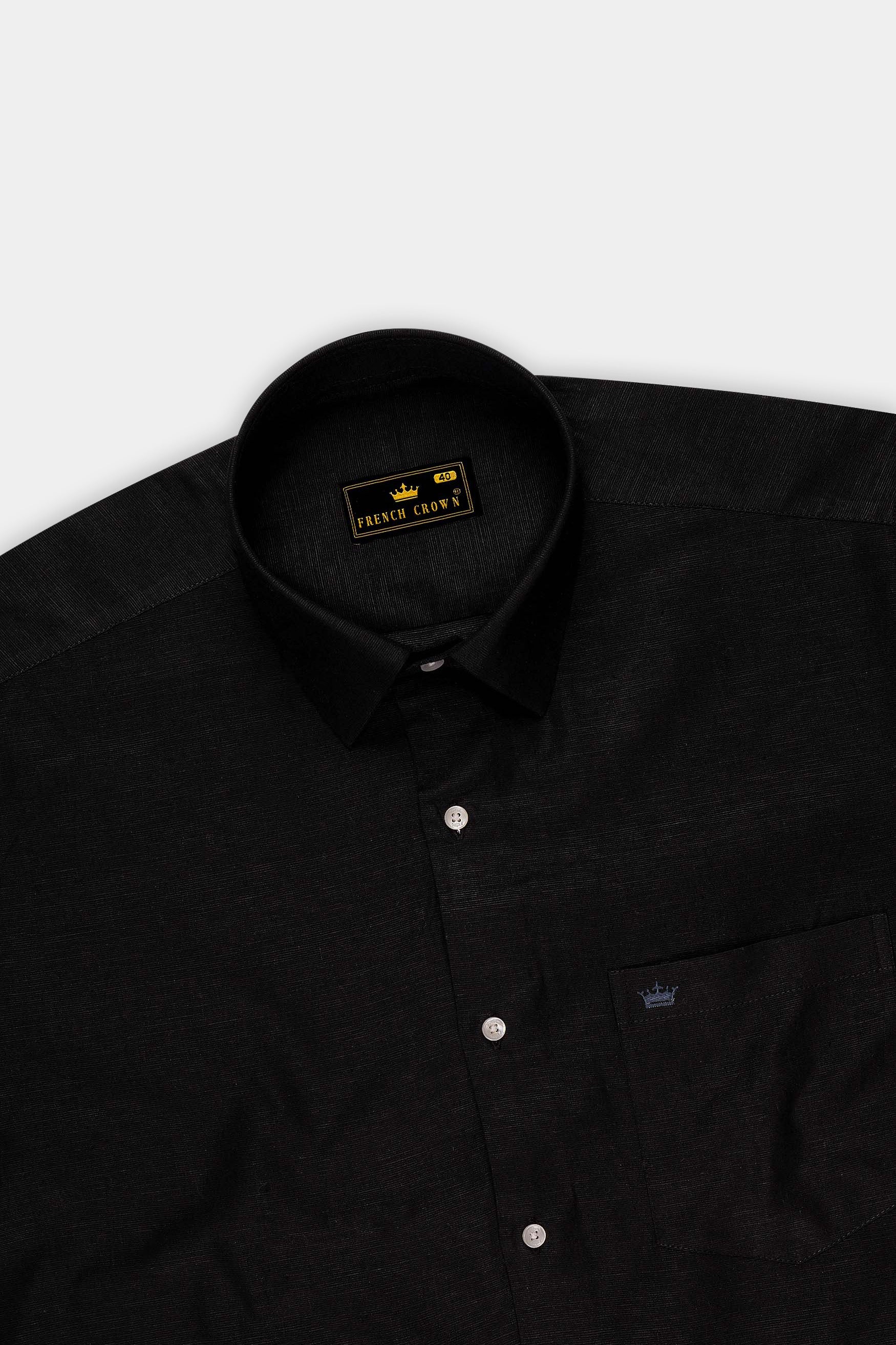 Jet Black Super Soft Luxurious Linen Shirt
