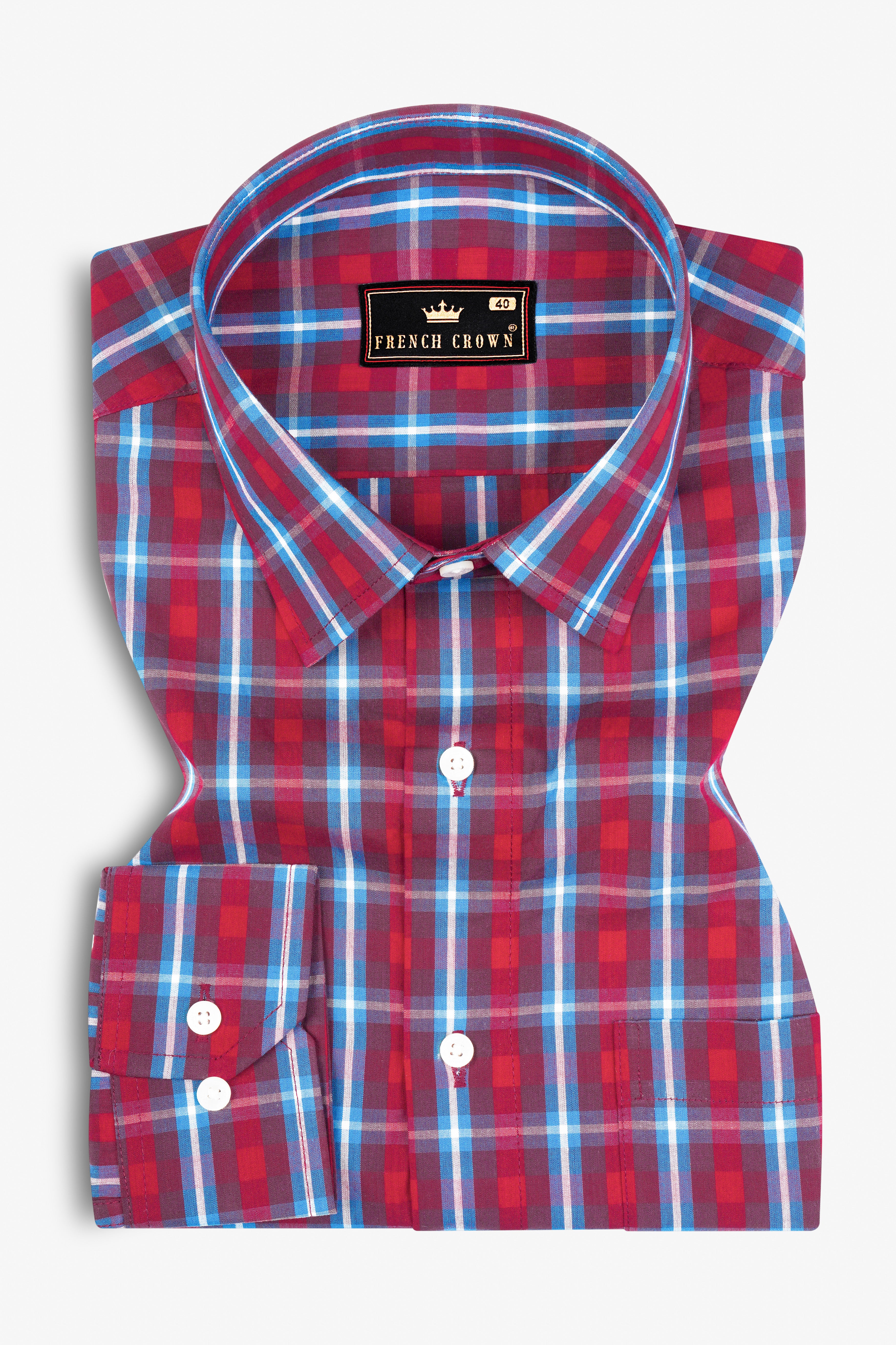 Pale Carmine with Cadillac Plaid Premium Cotton Shirt