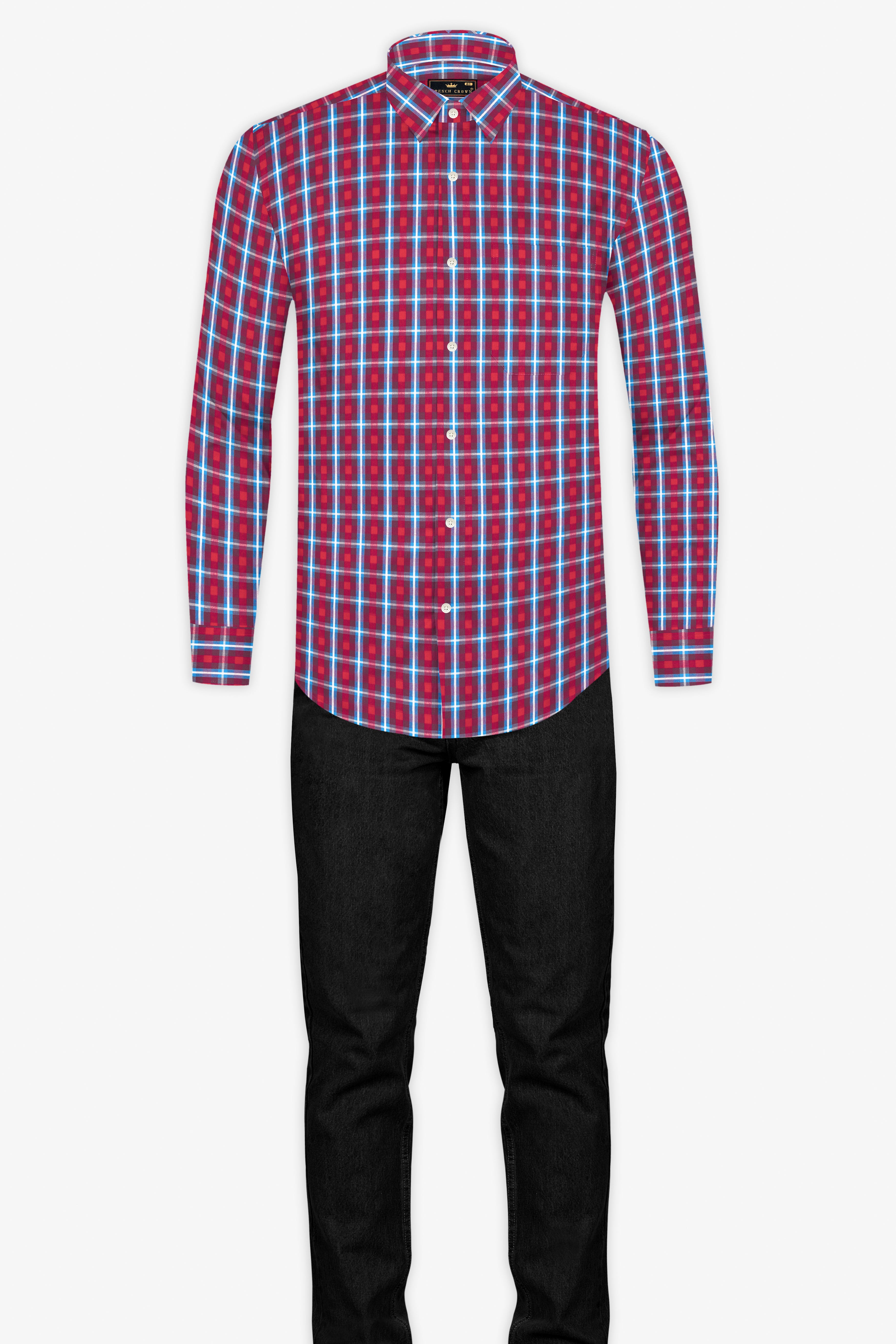 Pale Carmine with Cadillac Plaid Premium Cotton Shirt