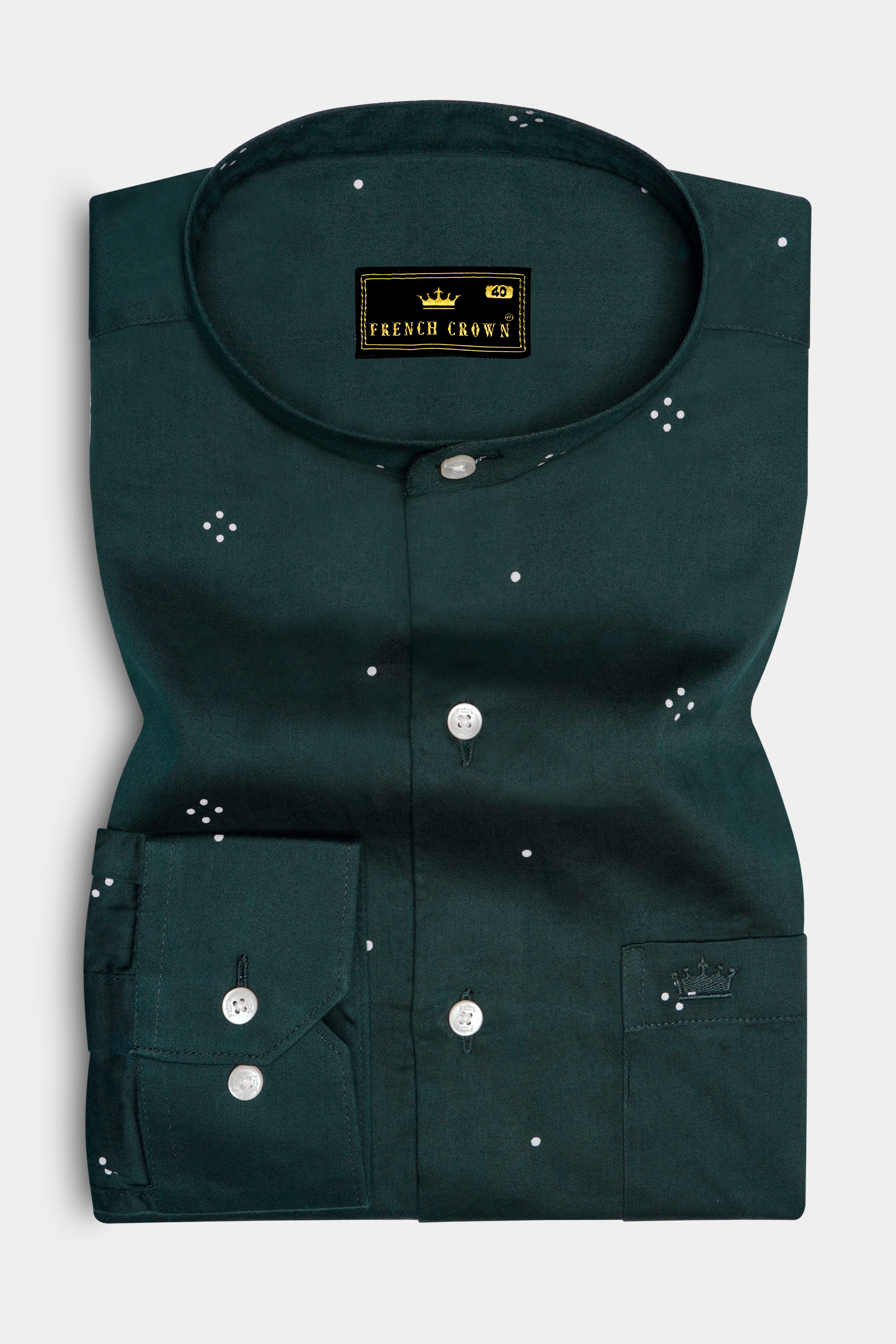 Limed Spruce Green Dotted Super Soft Premium Cotton Shirt