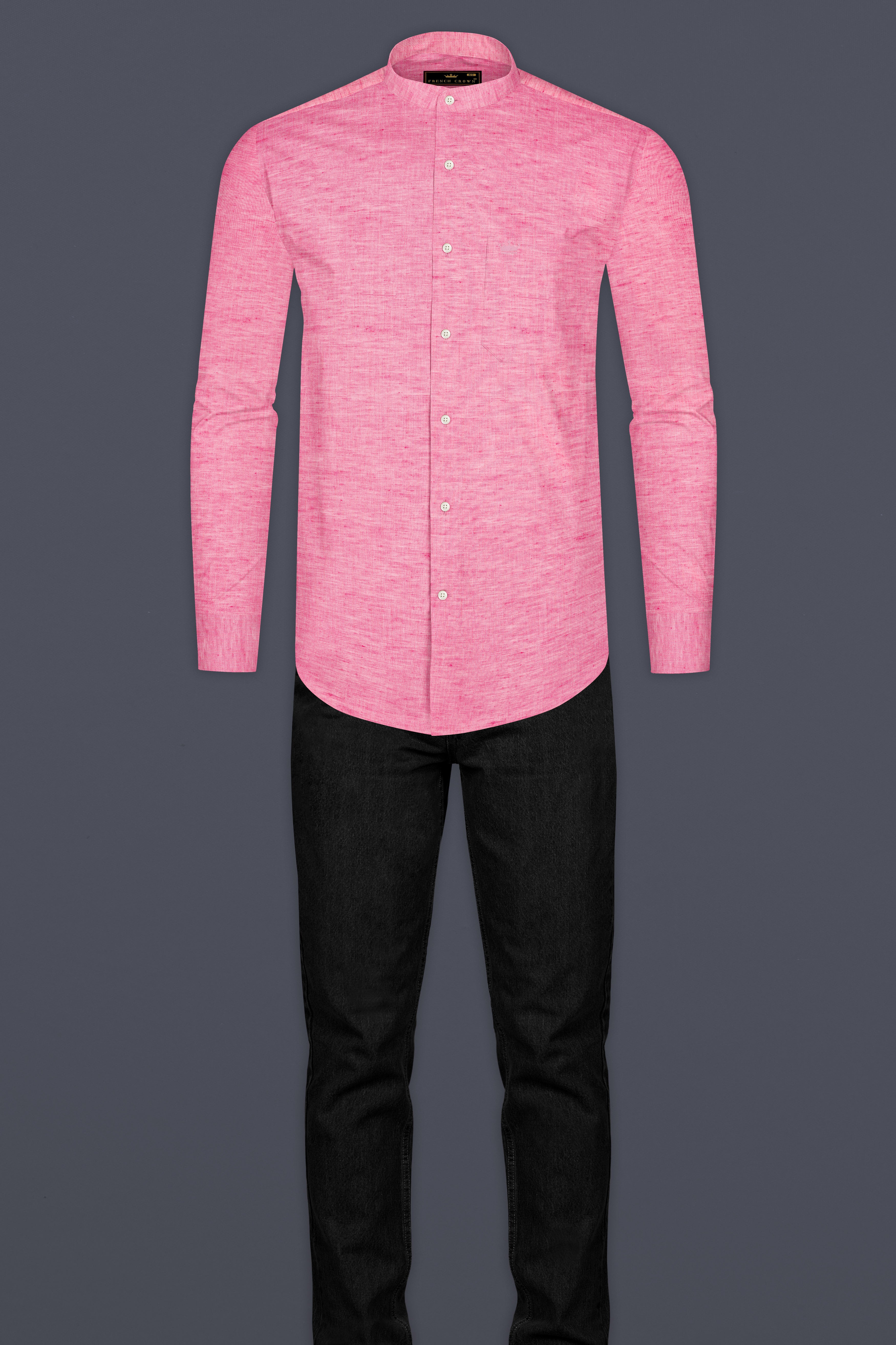 Petite Pink Luxurious Linen Shirt