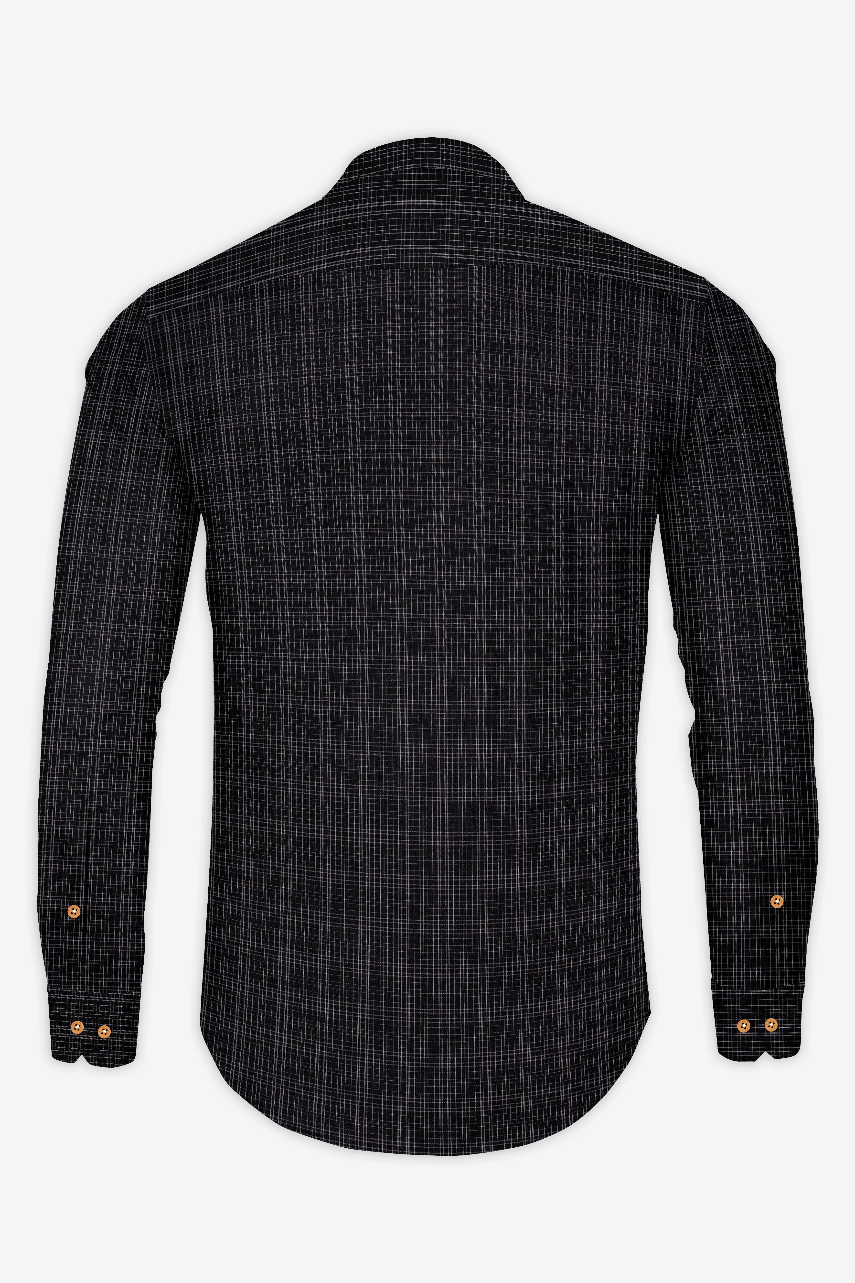 Jade Black Checkered Premium Cotton Kurta Shirt