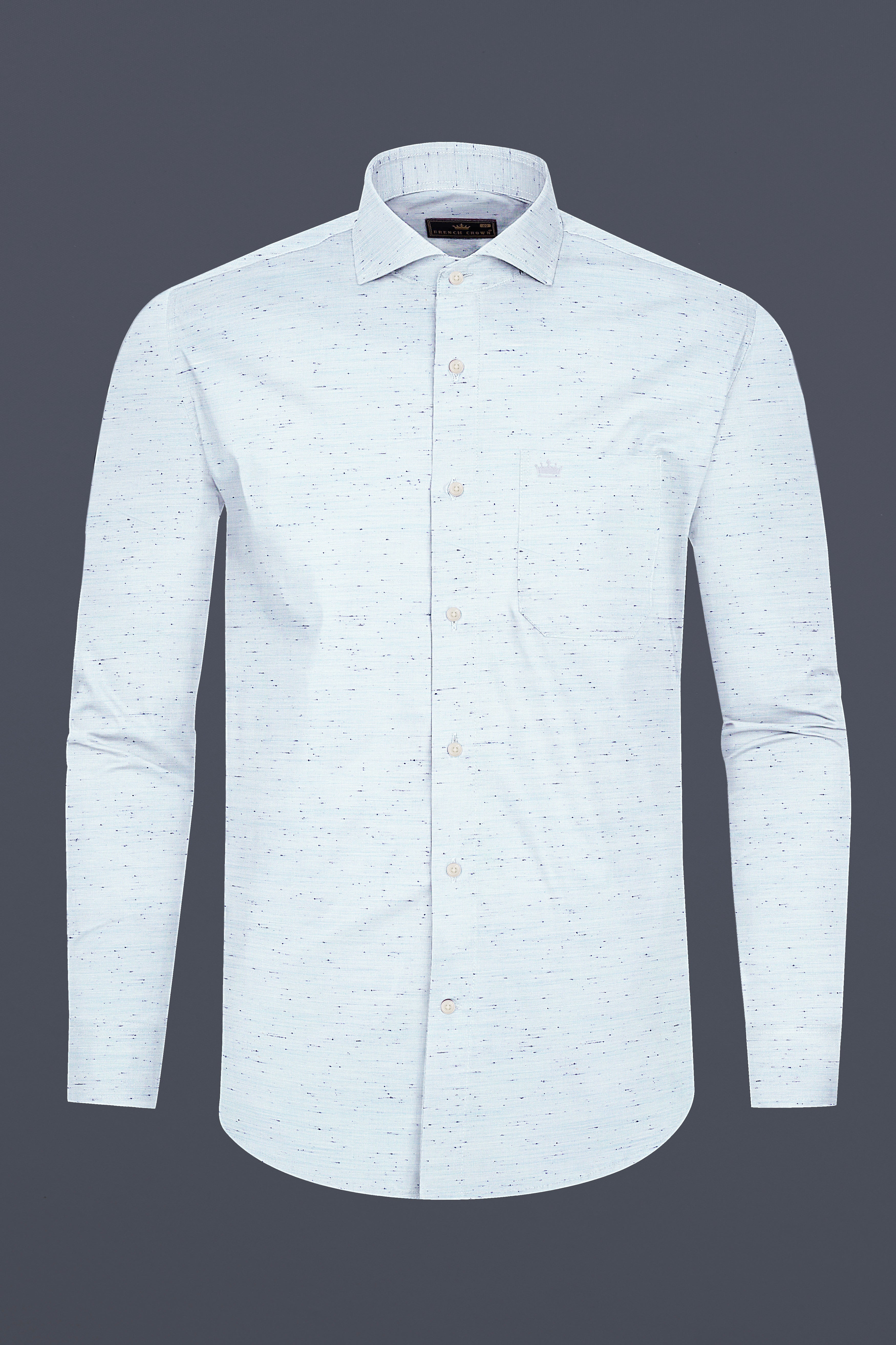 Mercury Blue and Downriver Blue Twill Textured Premium Cotton Shirt