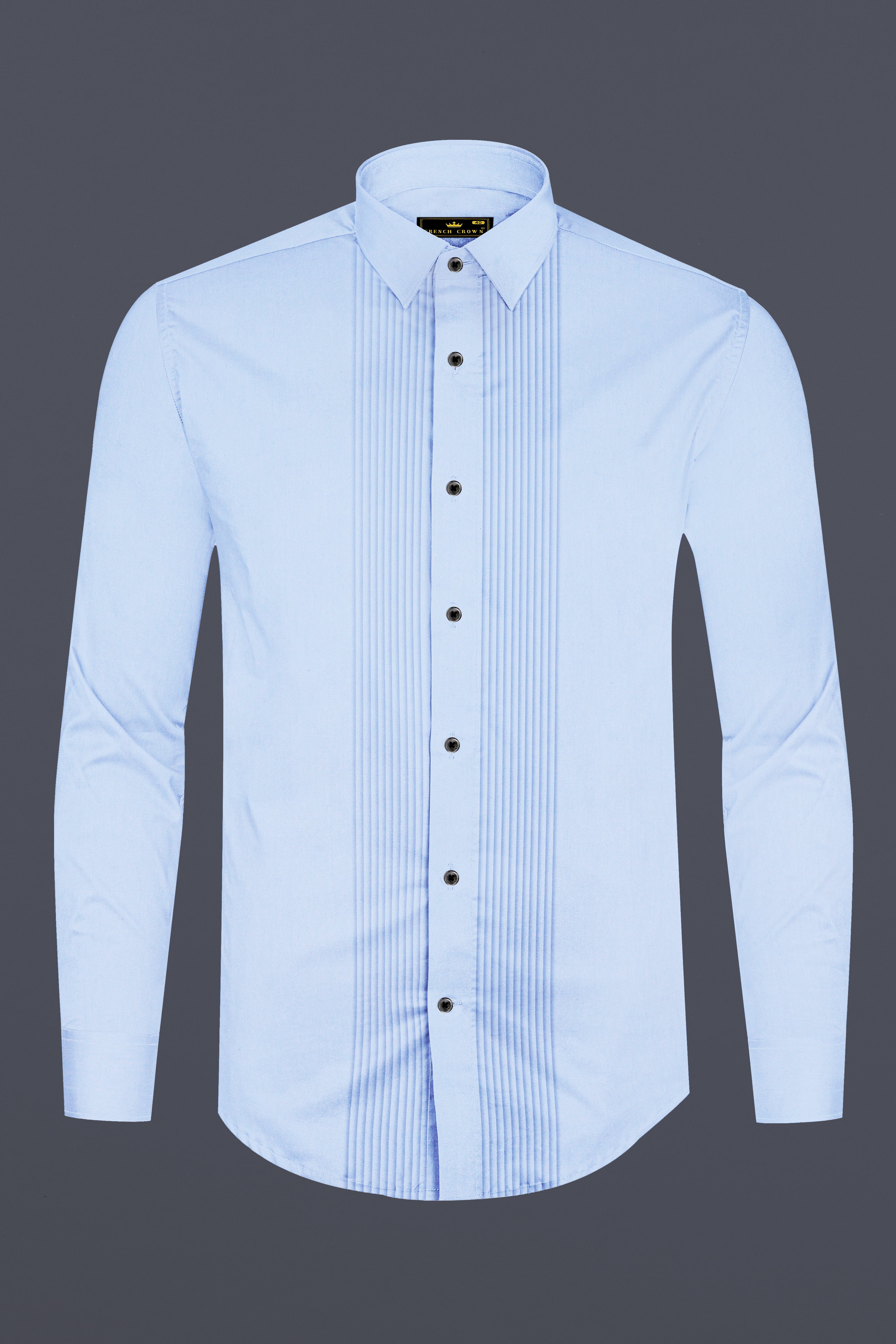 Tropical Blue Snake Pleated Super Soft Premium Cotton Tuxedo Shirt