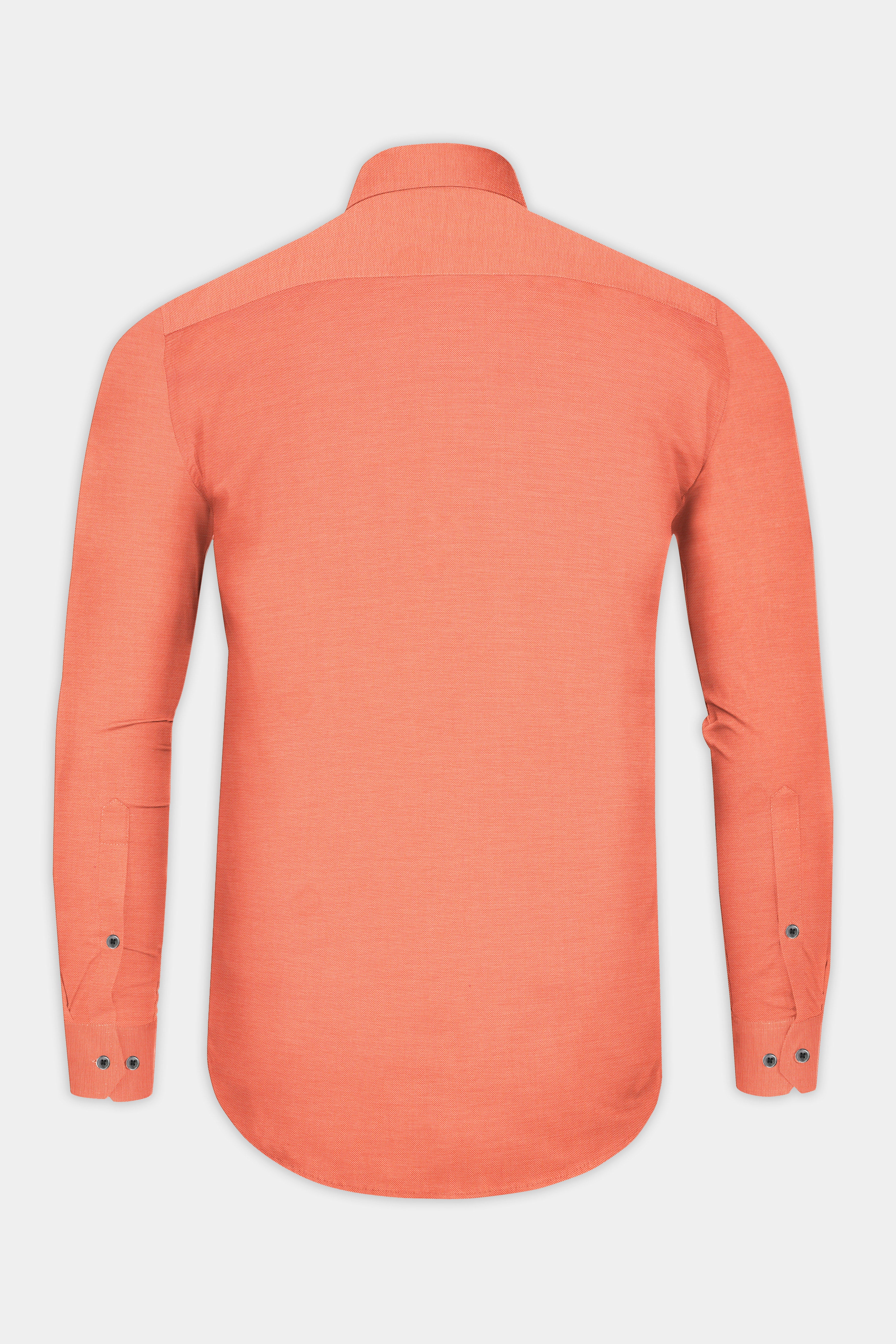 Light Salmon Dobby Textured Premium Giza Cotton Shirt