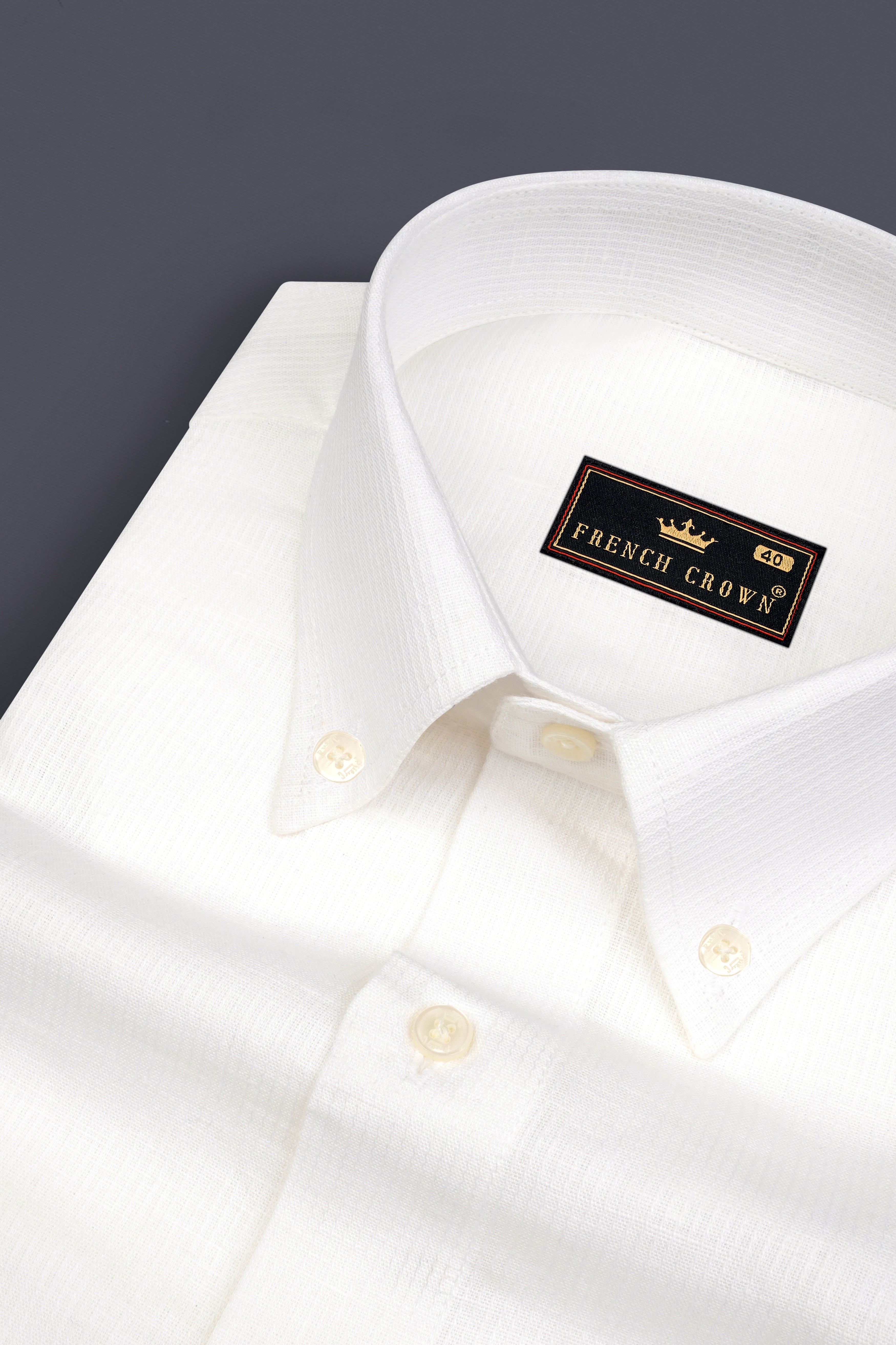 Bright White Dobby Textured Premium Giza Cotton Shirt