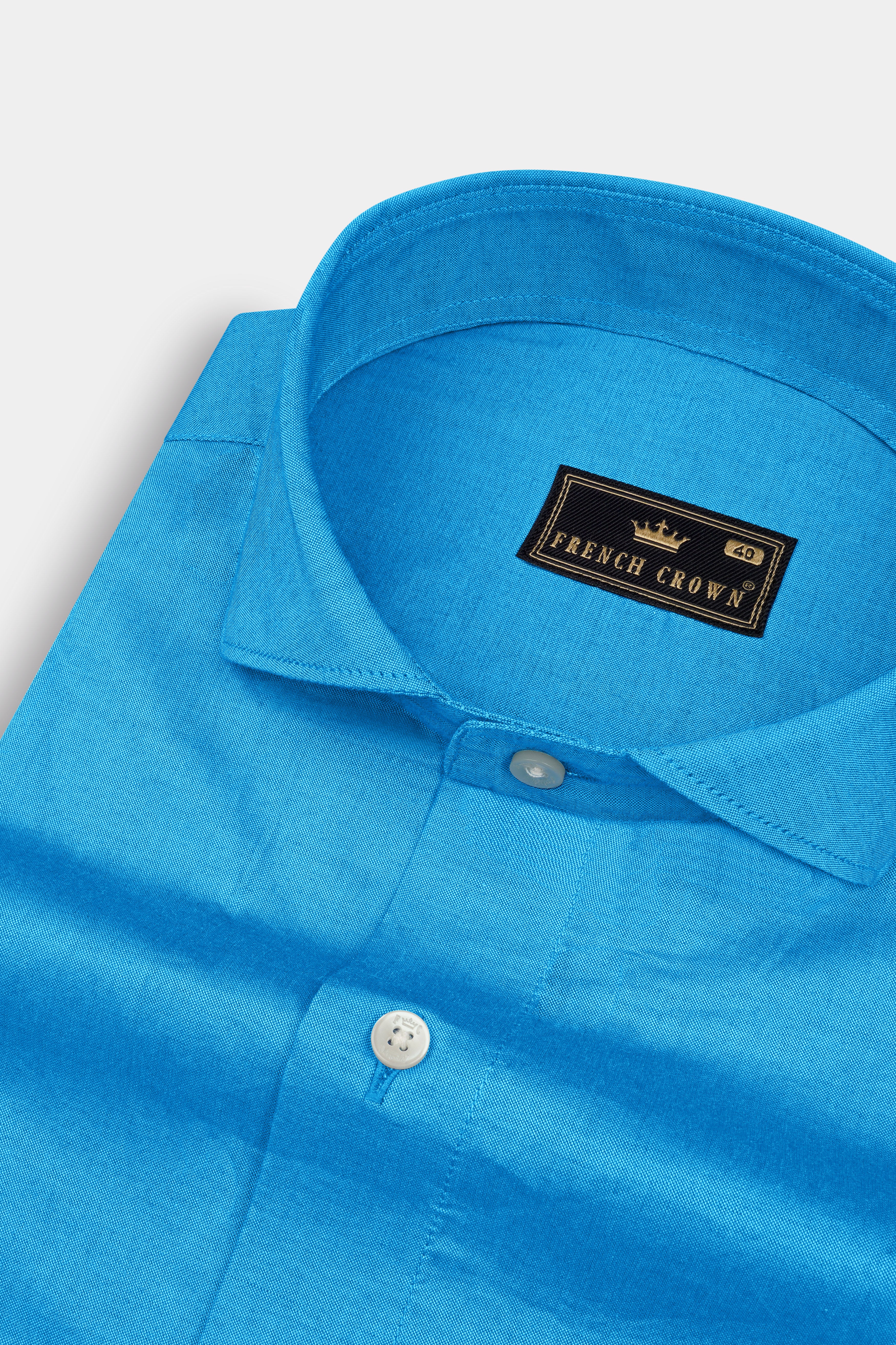 Pelorous Blue Chambray Premium Cotton Shirt