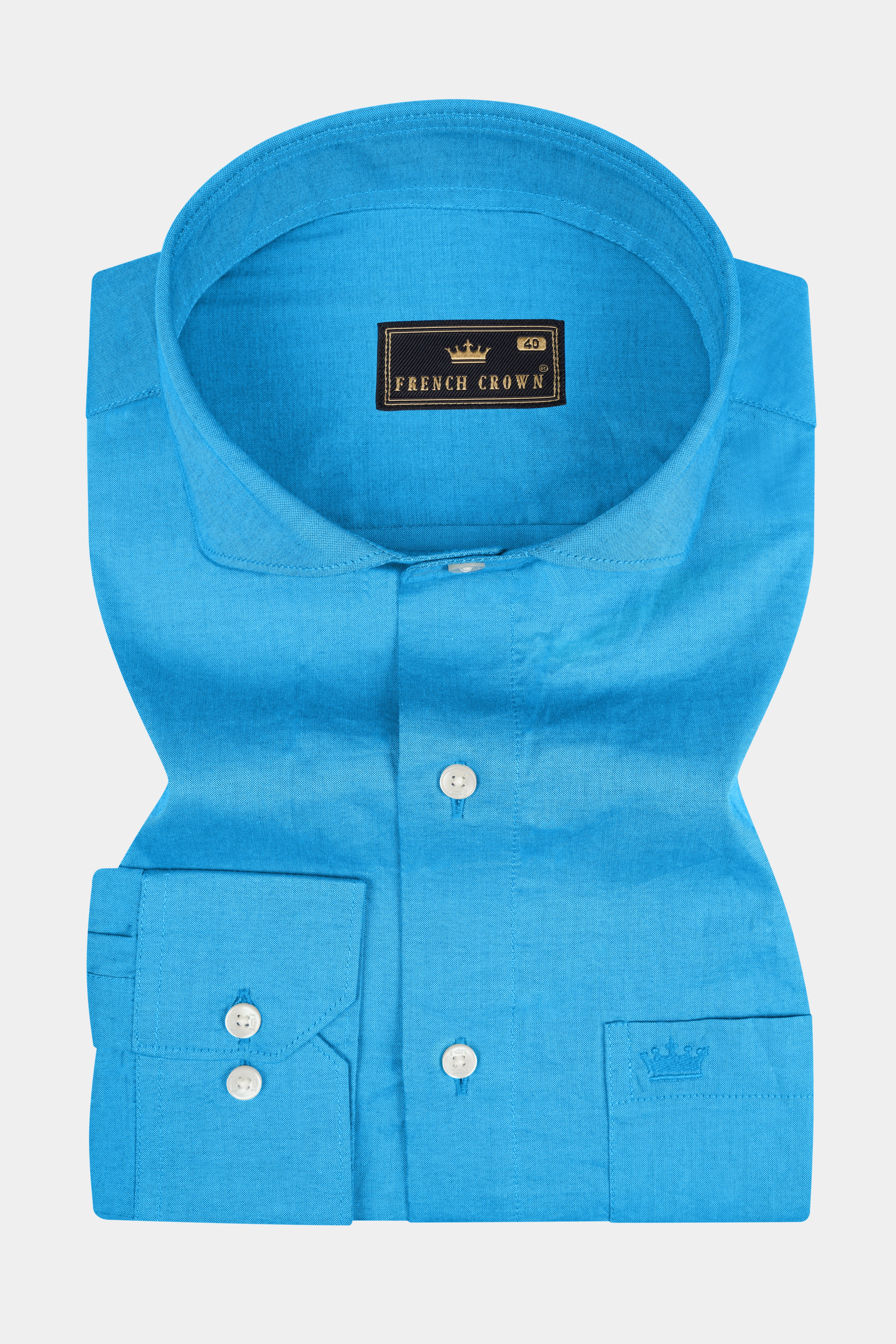 Pelorous Blue Chambray Premium Cotton Shirt