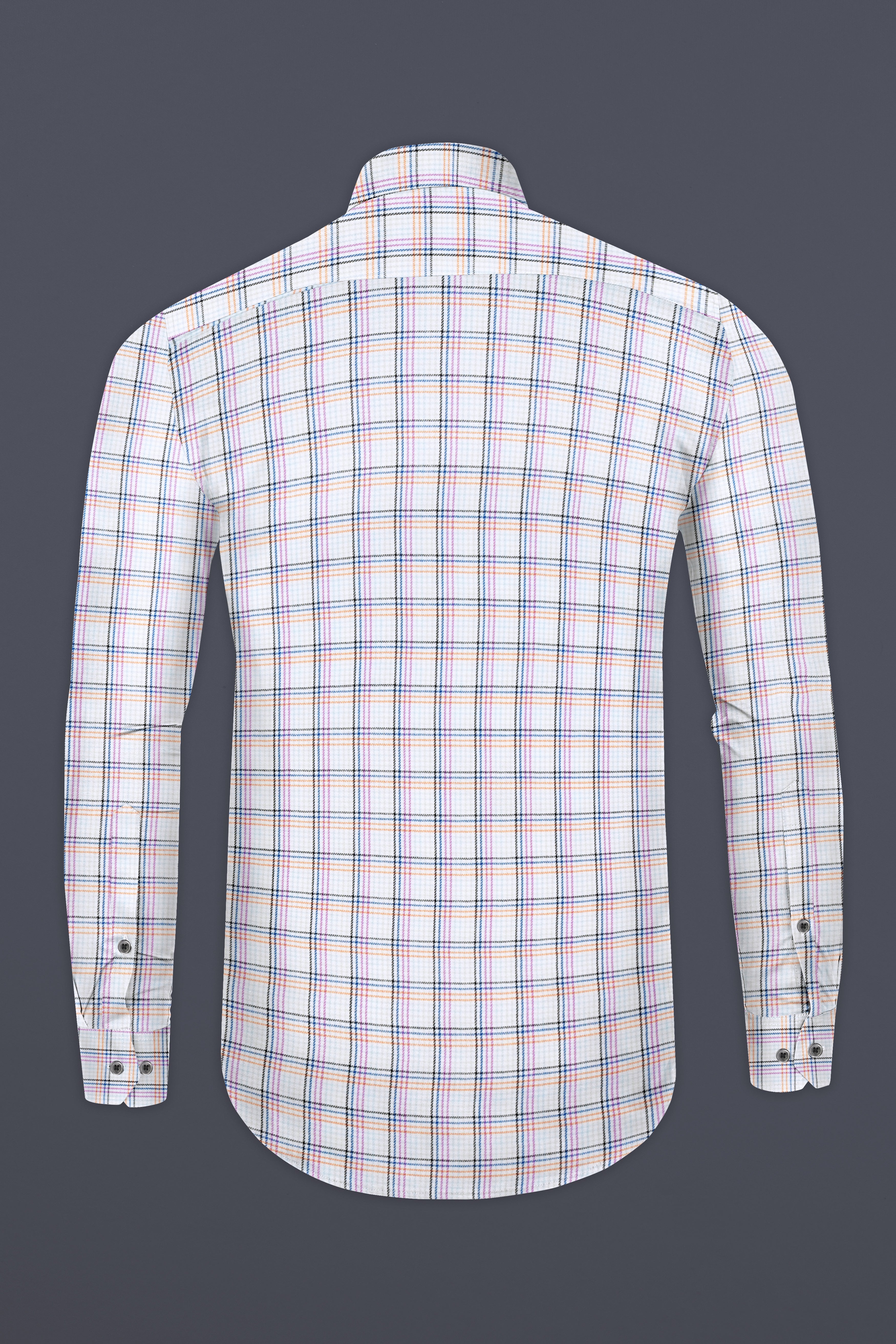 Dark Aqua White with Mariner Blue Twill Plaid Premium Cotton Shirt