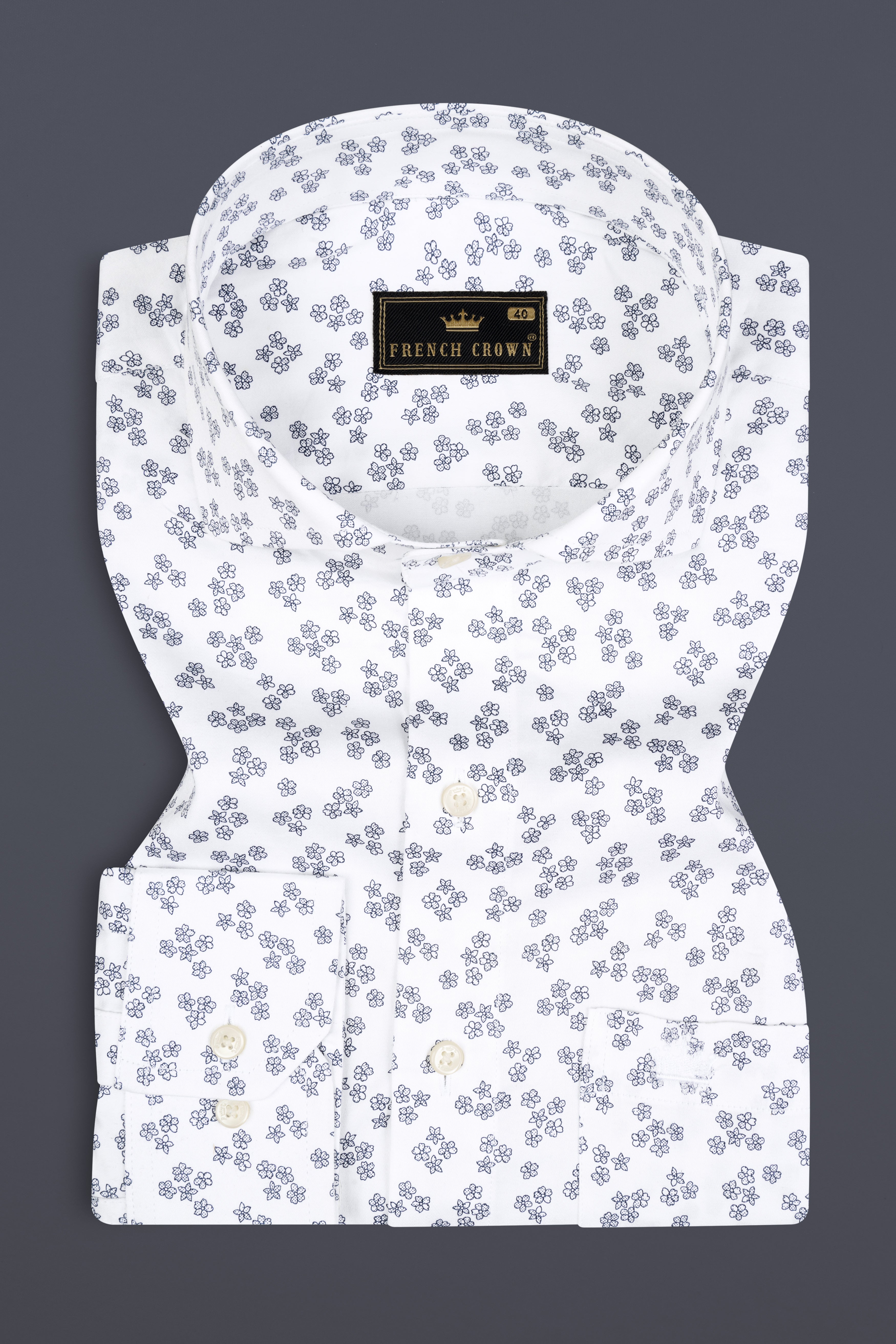 White and Kimberly Floral Super Soft Premium Cotton Shirt