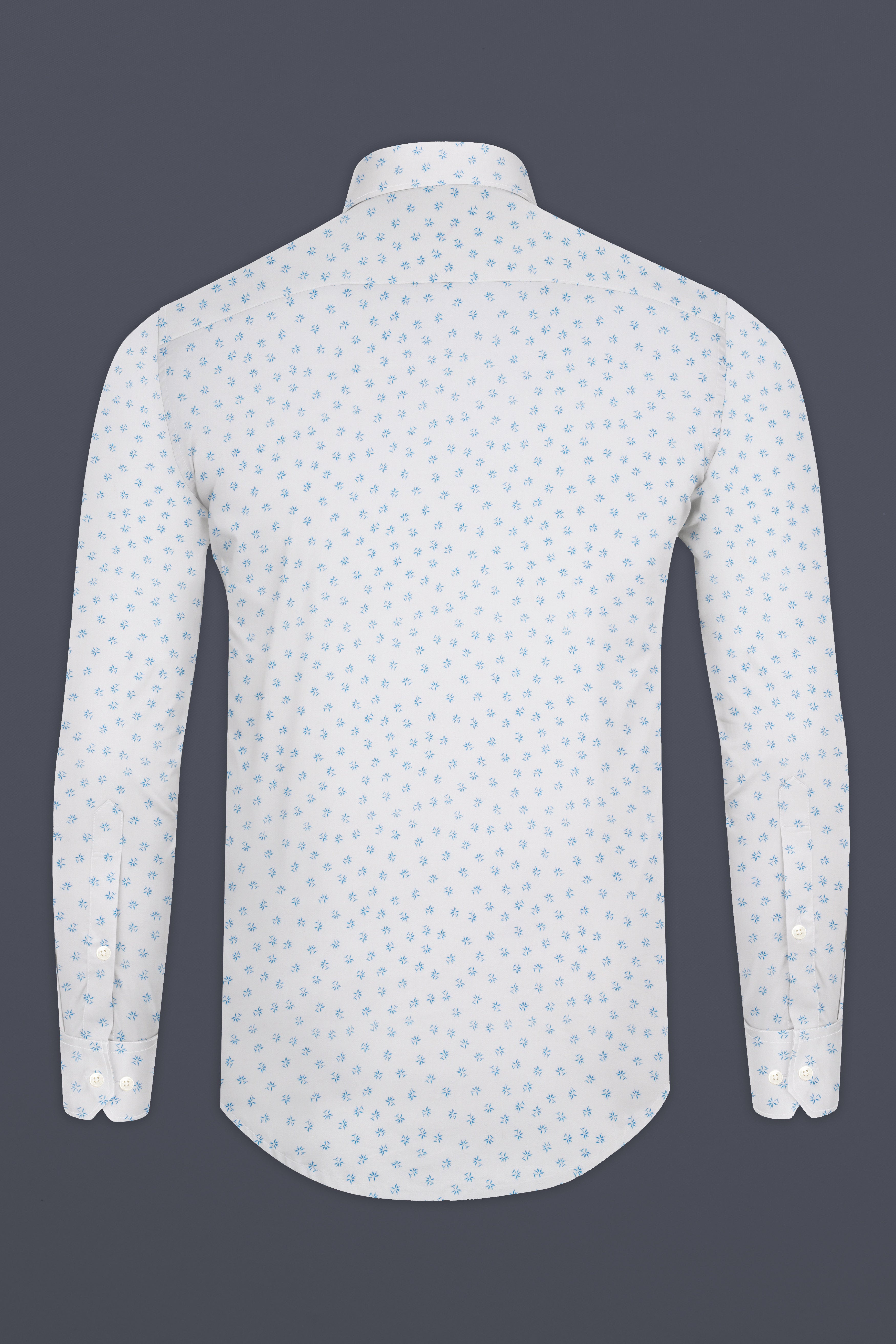 Bright White Leaves Printed Super Soft Premium Cotton Shirt