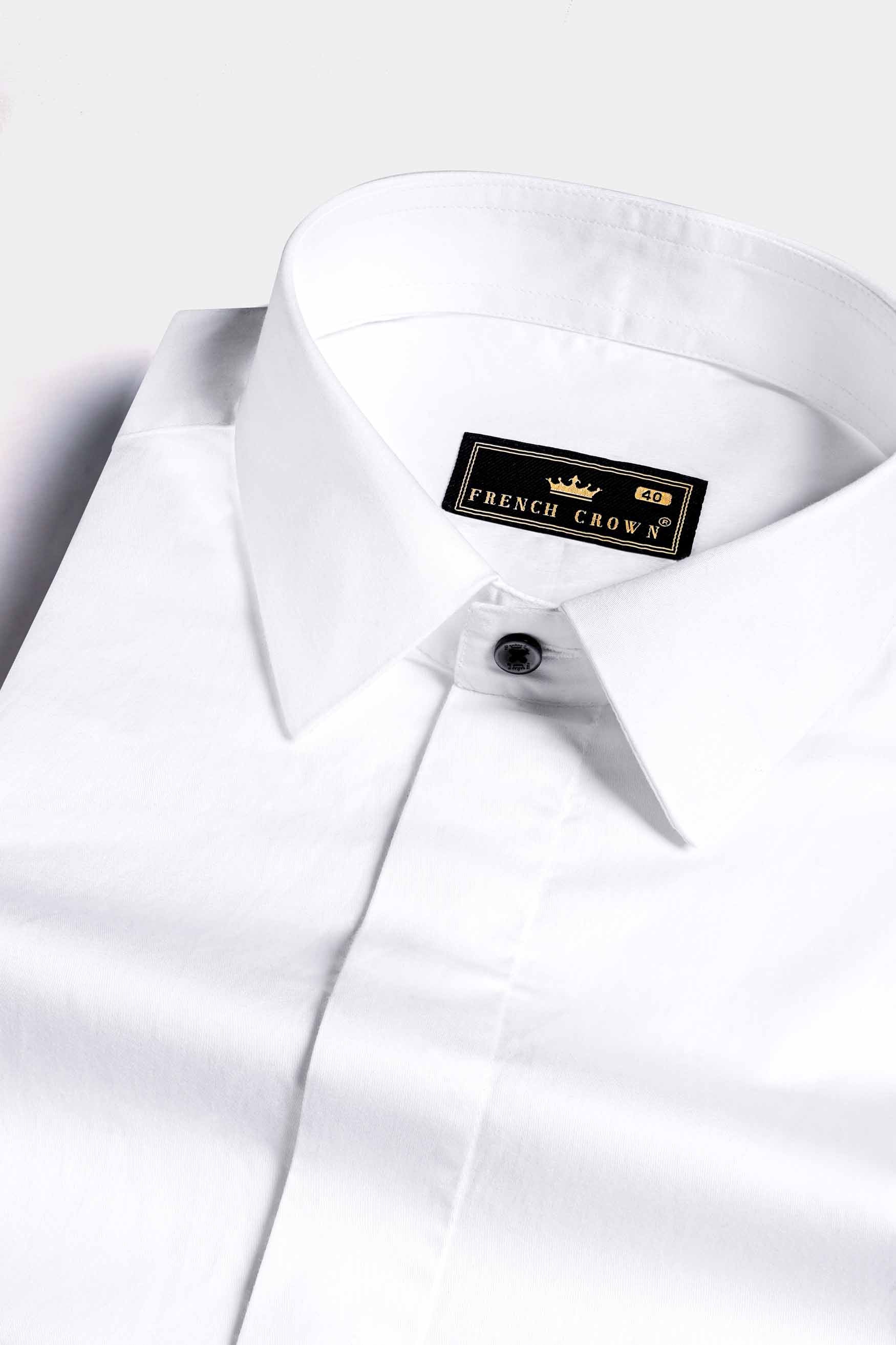 Jade Black Subtle Sheen and White Super Soft Premium Cotton Designer Shirt