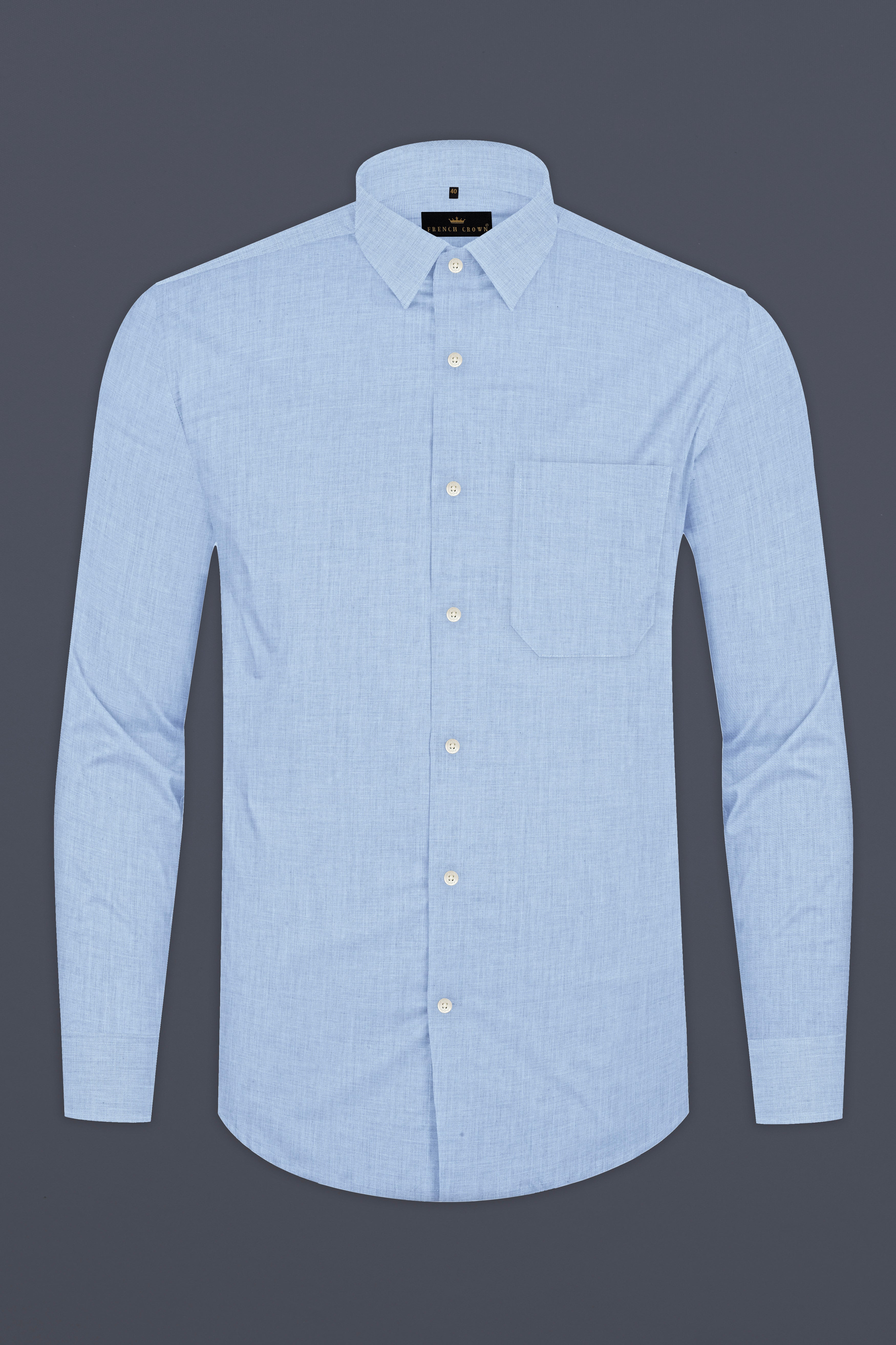 Pale Cerulean Blue Premium Cotton Shirt