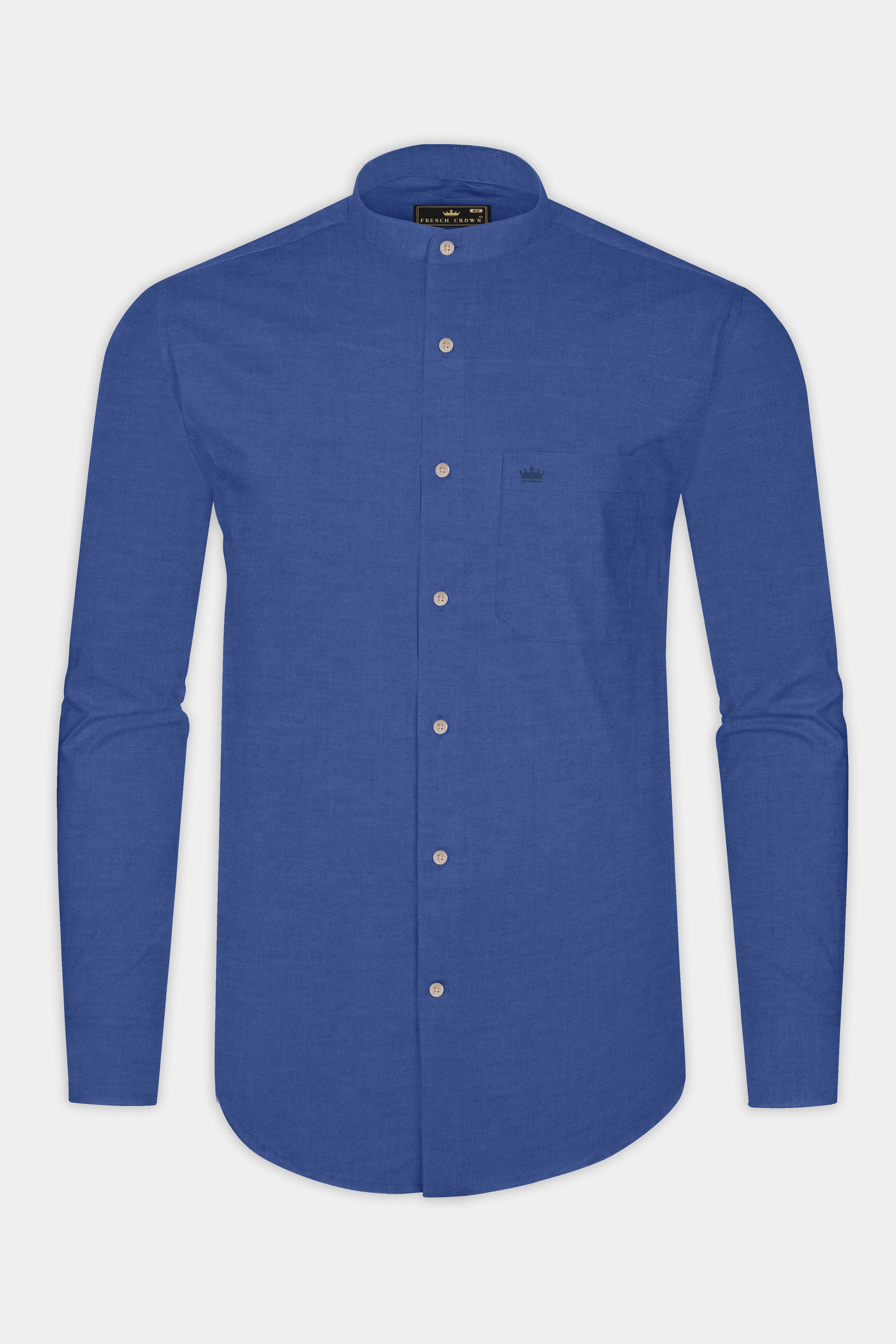 Twilight Blue Luxurious Linen Shirt