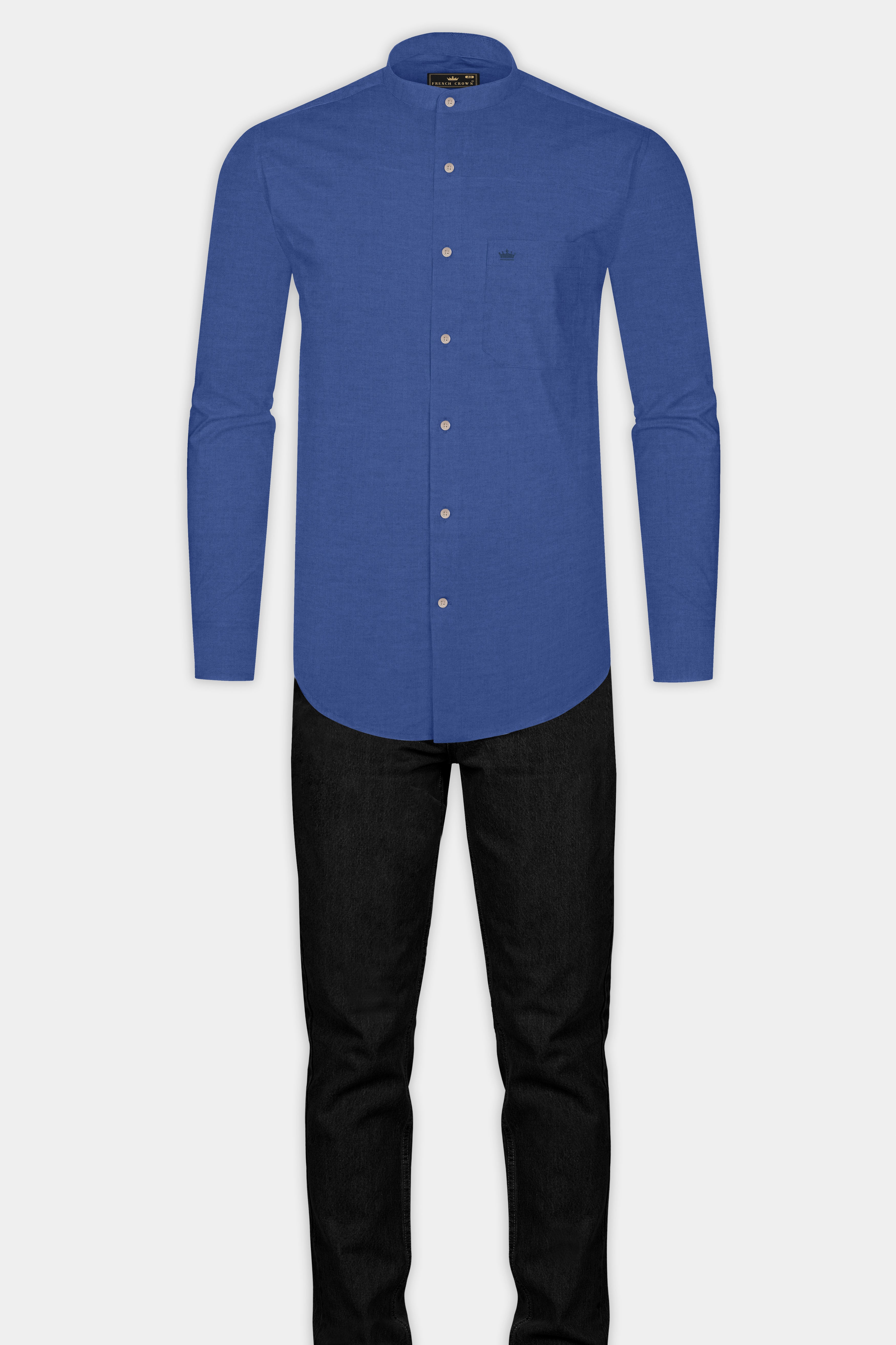 Twilight Blue Luxurious Linen Shirt