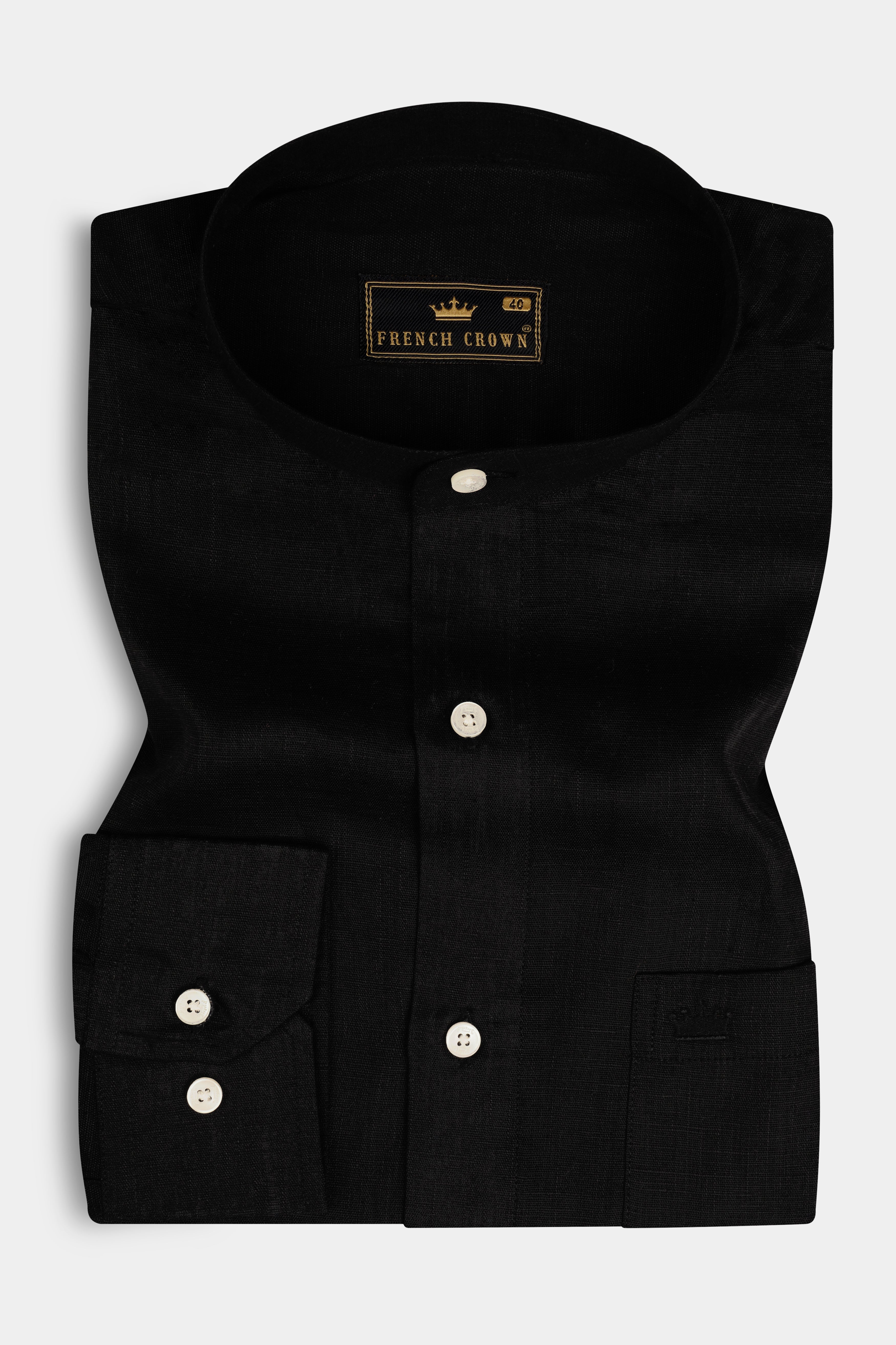 Jade Black Luxurious Linen Shirt