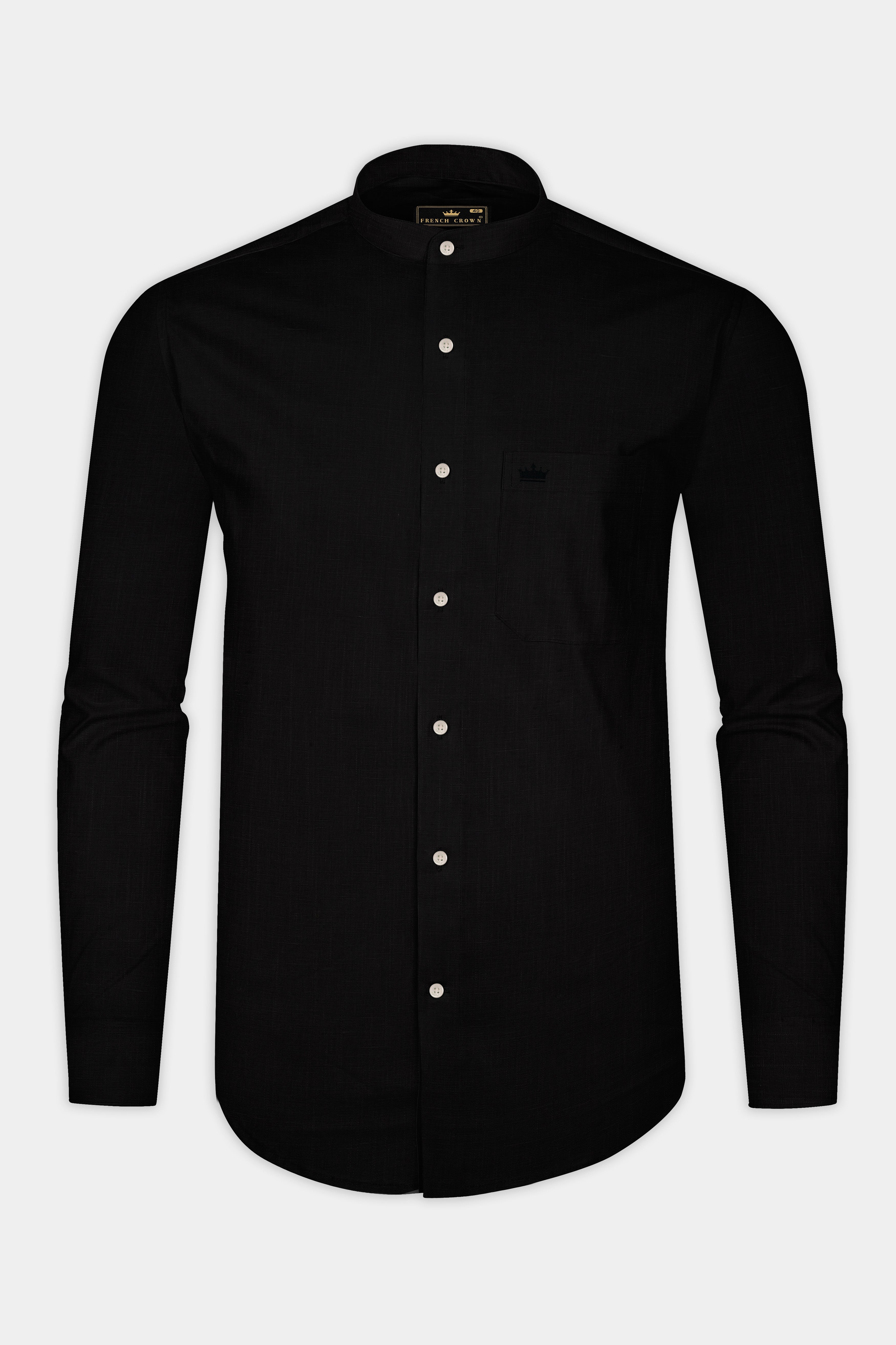 Jade Black Luxurious Linen Shirt