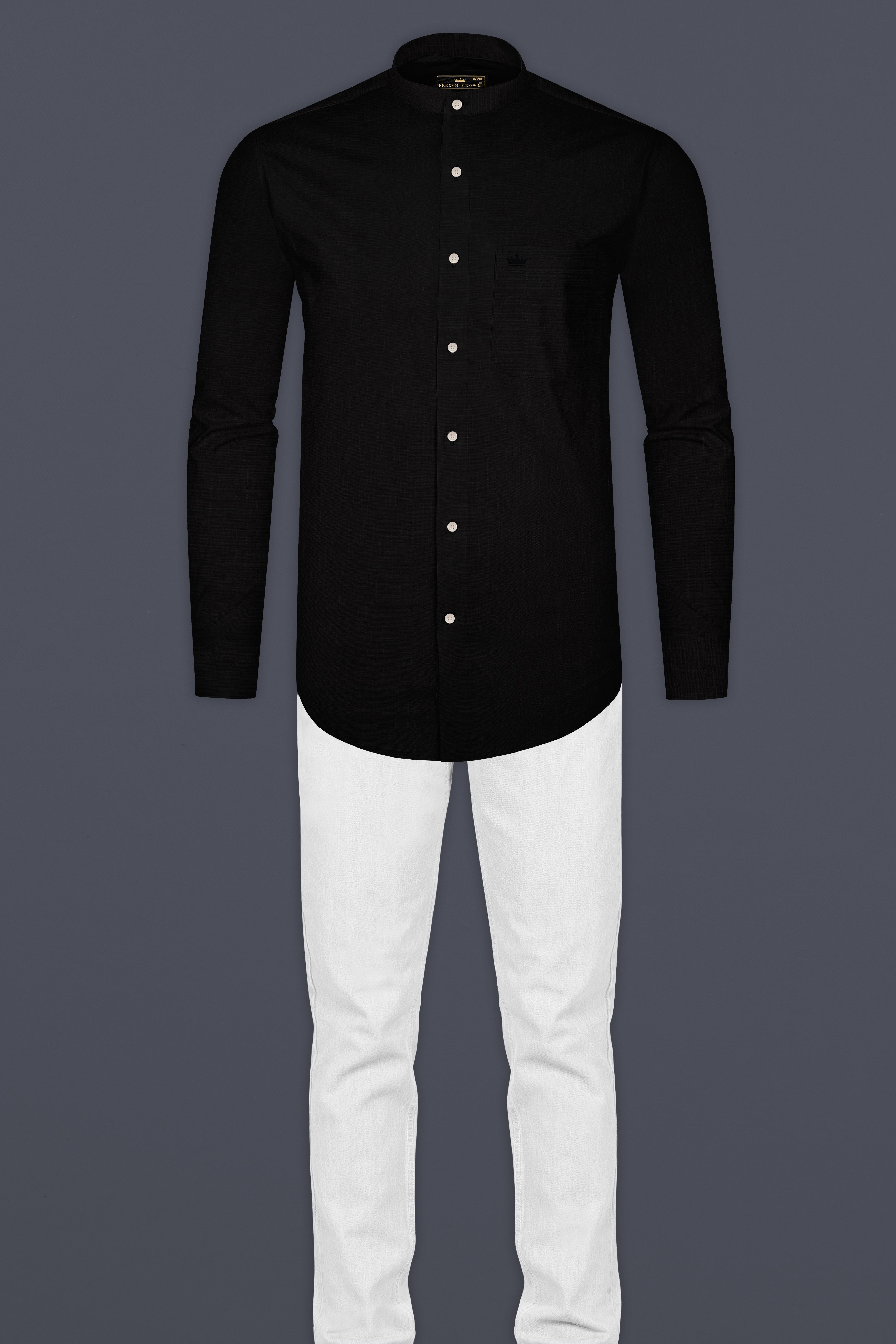 Jade Black Luxurious Linen Shirt