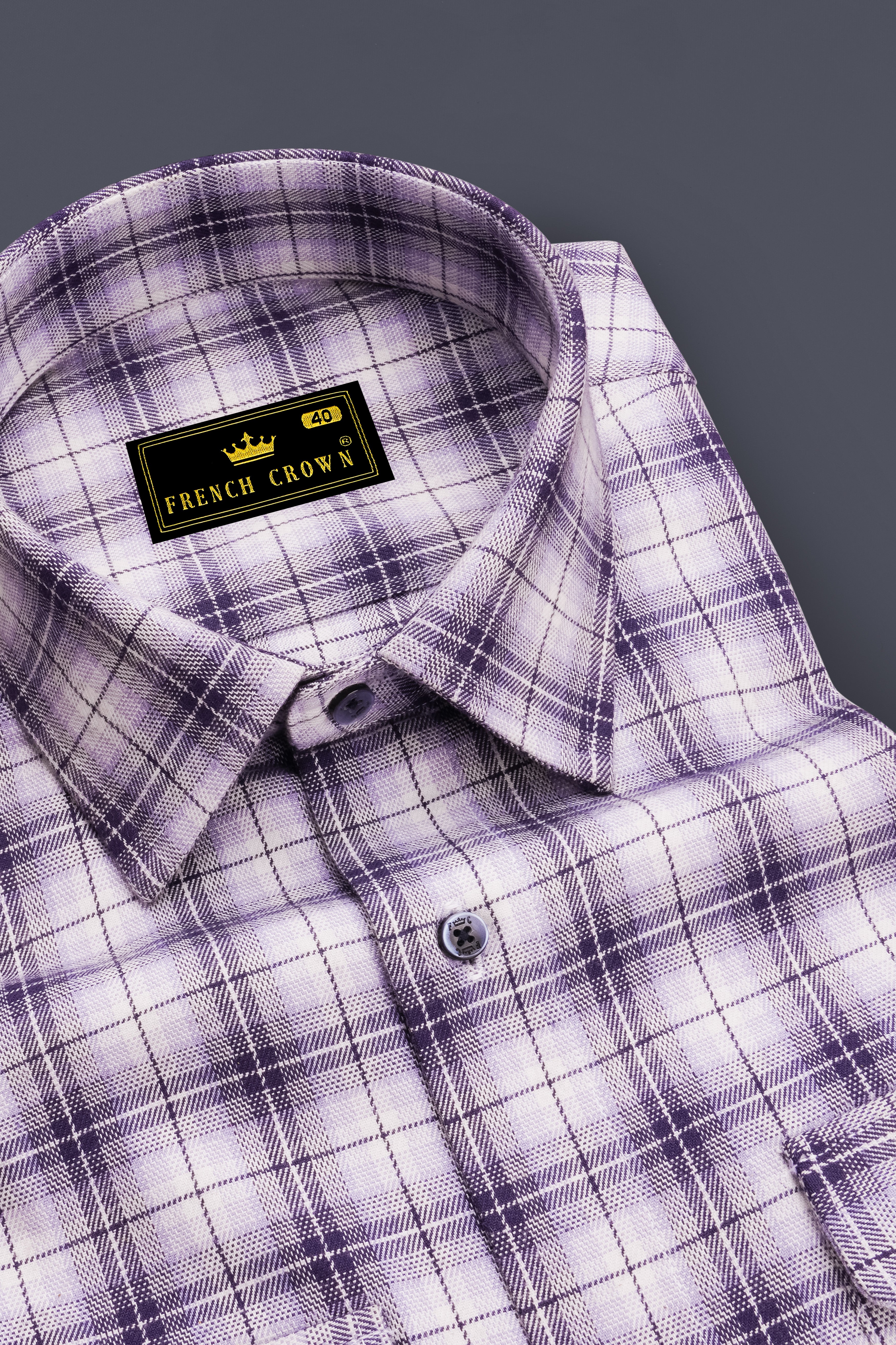 Manatee and white Plaid Oxford Royal Overshirt/Shacket