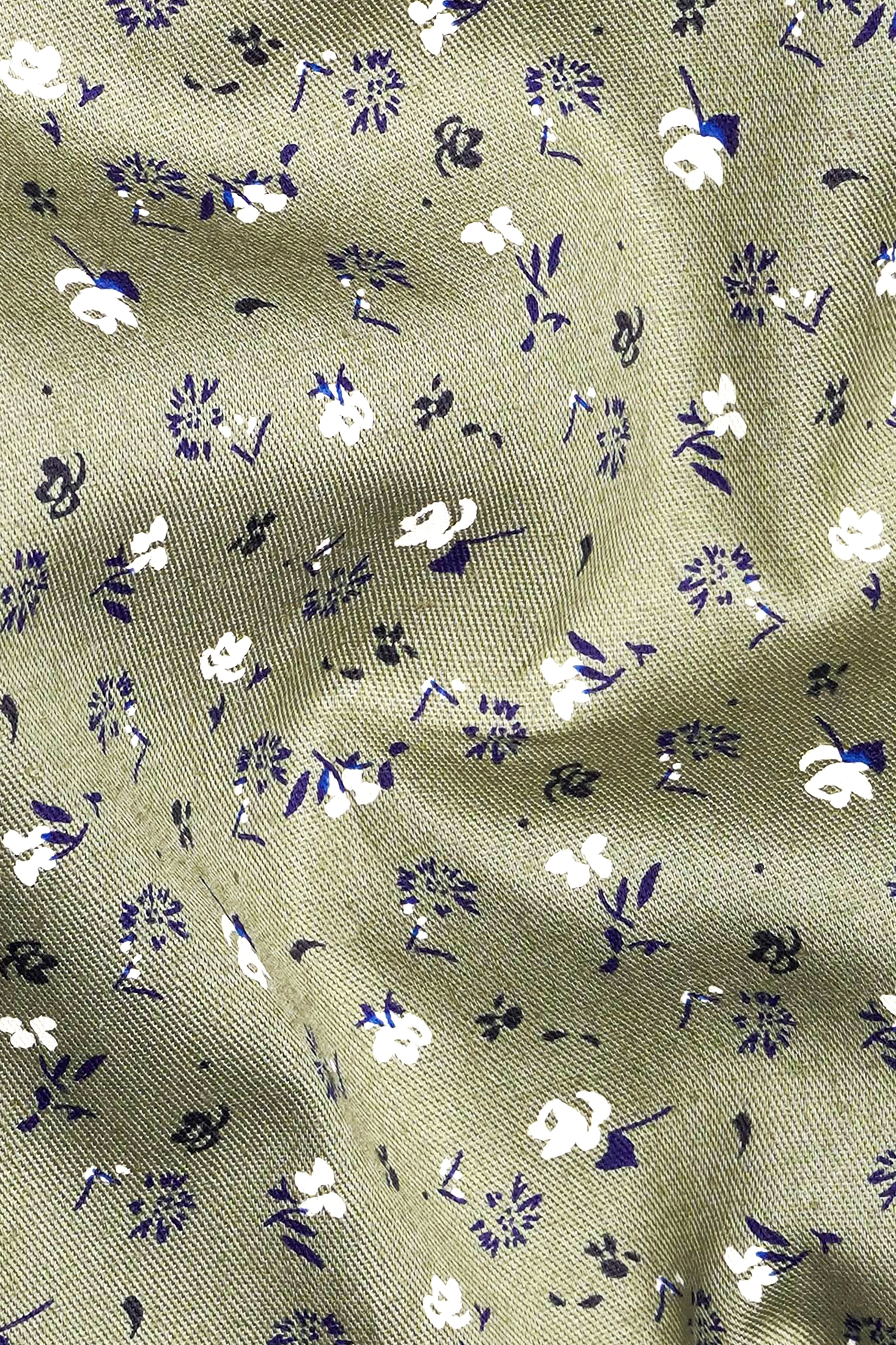 Sage Green Floral Printed Super Soft Premium Cotton Shirt