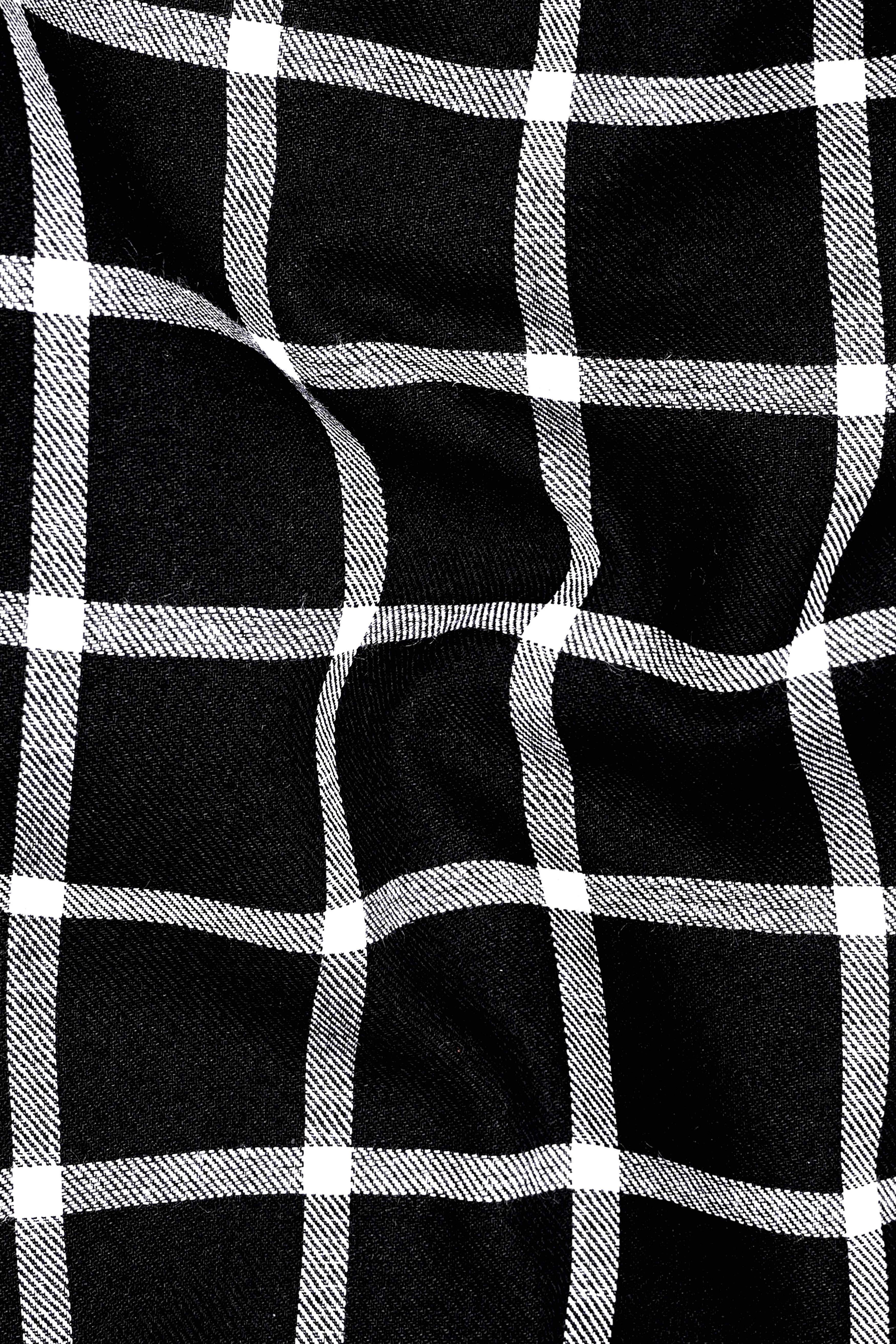 Jade Black Plaid Twill Premium Cotton Shirt