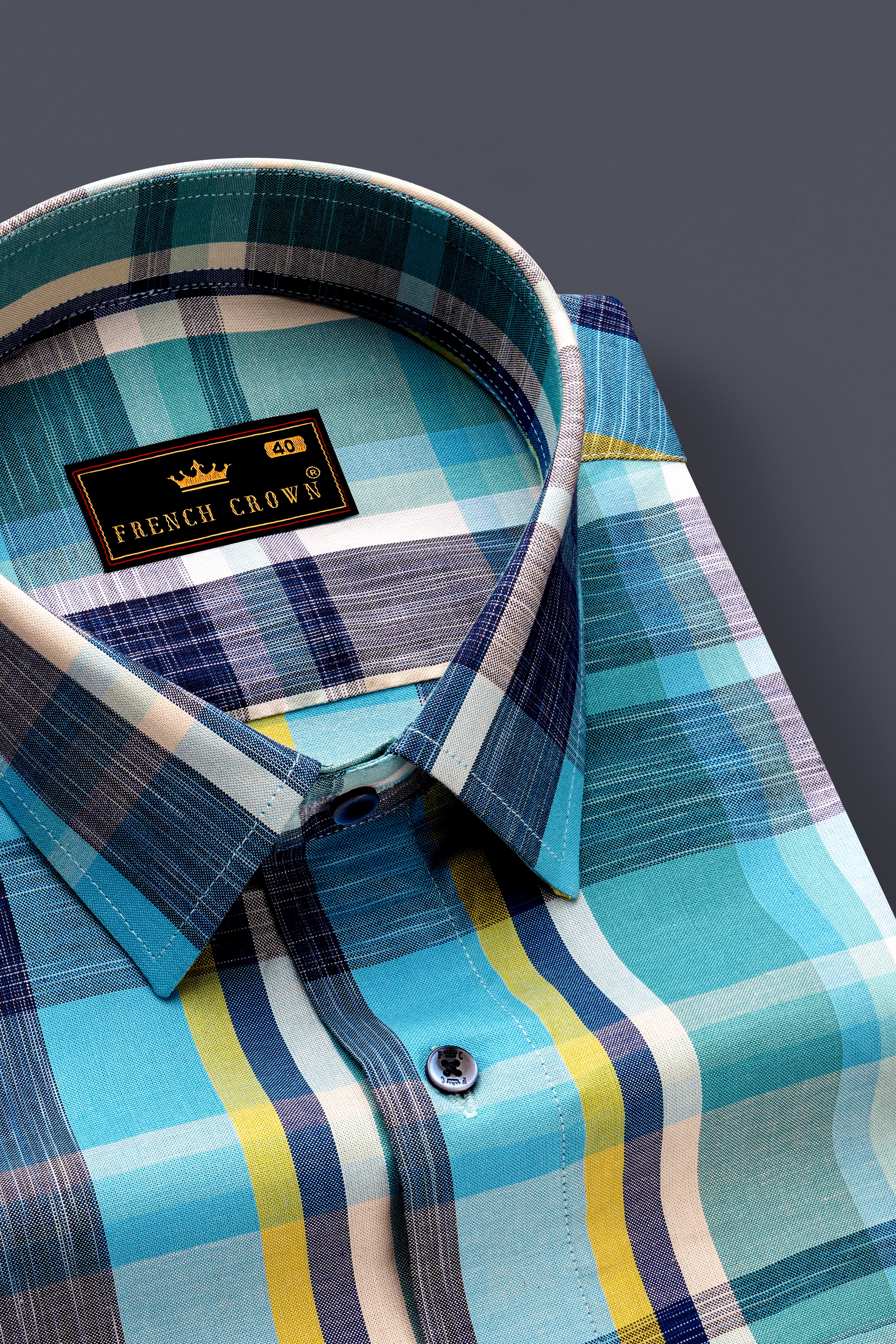 Charlotte and East Bay Blue Plaid Royal Oxford Shirt